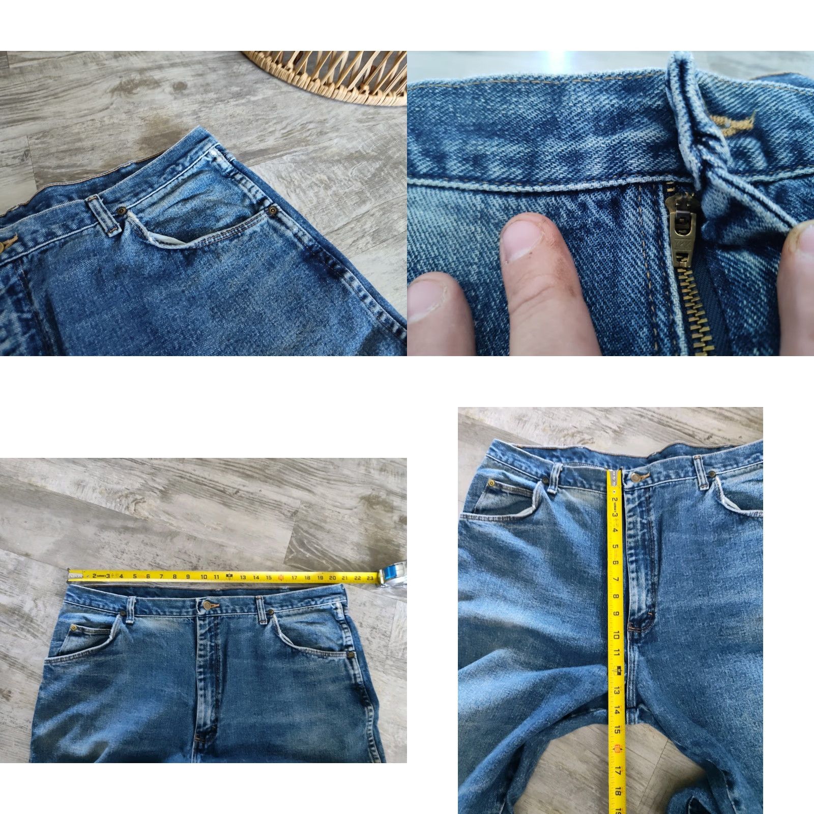 Wrangler VINTAGE Wrangler Rugged Wear Jeans Men Size 42x32 Denim Straight Fit 90s Distressed Blue Size US 42 / EU 58 - 8 Thumbnail
