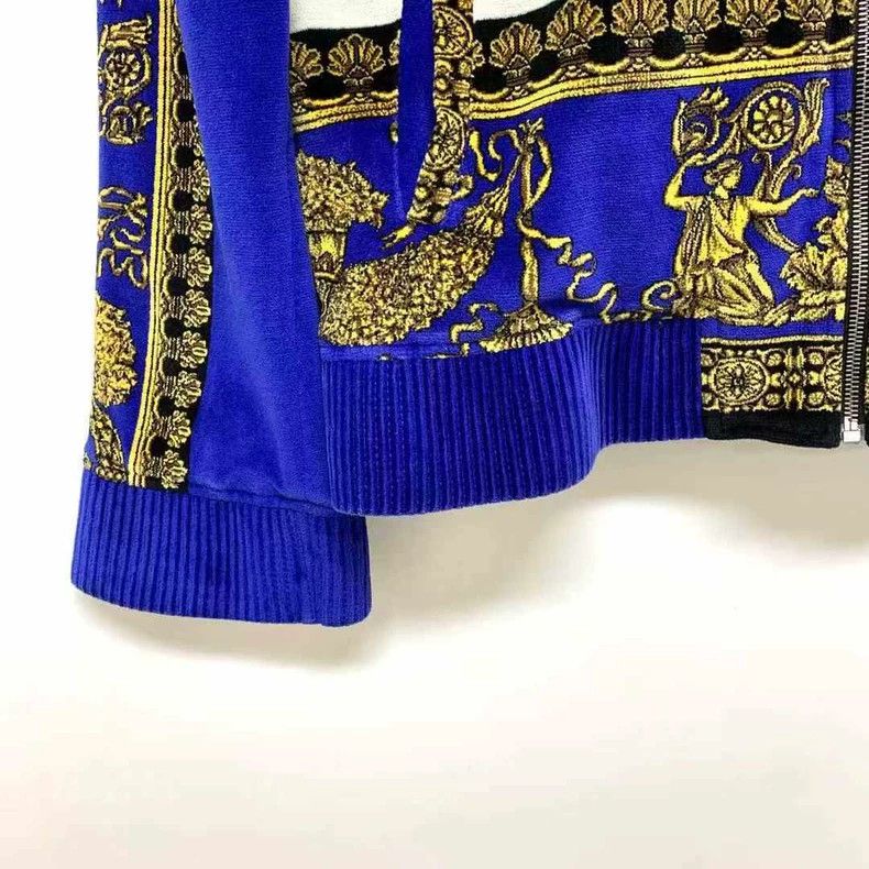 Versace Versace Baroque print zippered baseball collar long-sleeve Size L / US 10 / IT 46 - 5 Thumbnail