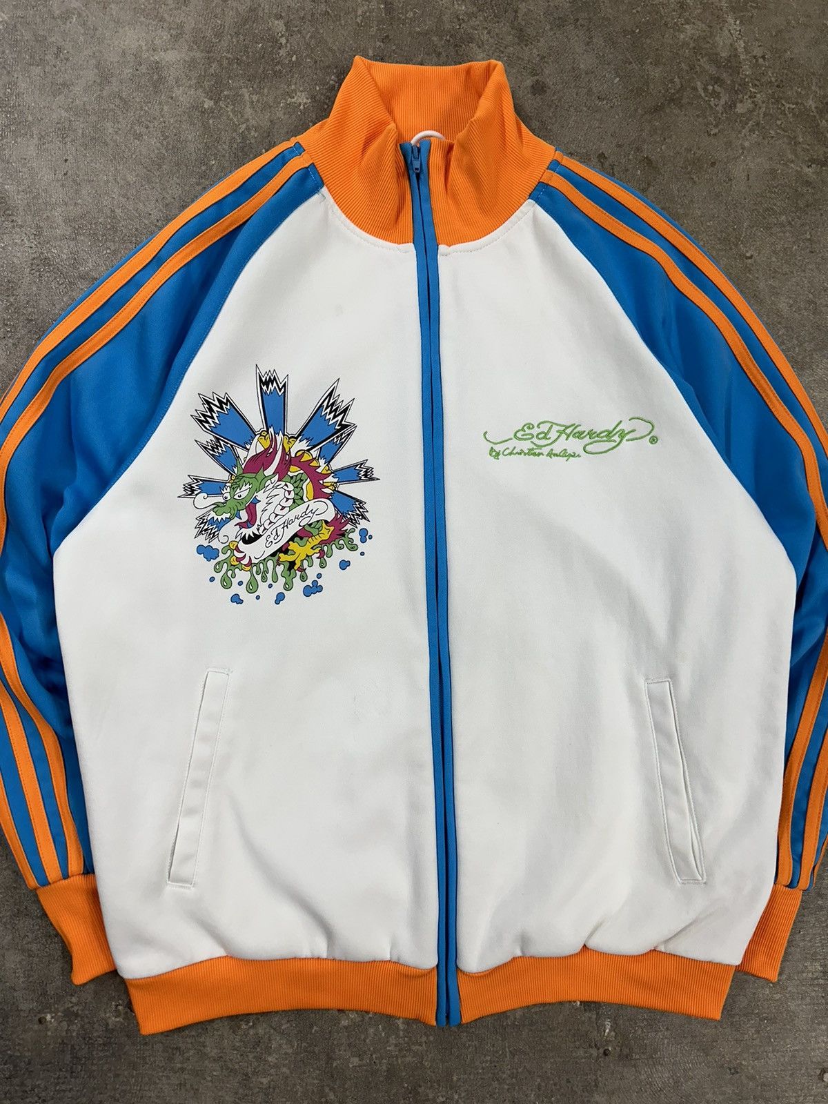 Ed Hardy Crazy Y2K Ed Hardy Christian Audigier Track Jacket Size US XL / EU 56 / 4 - 4 Thumbnail