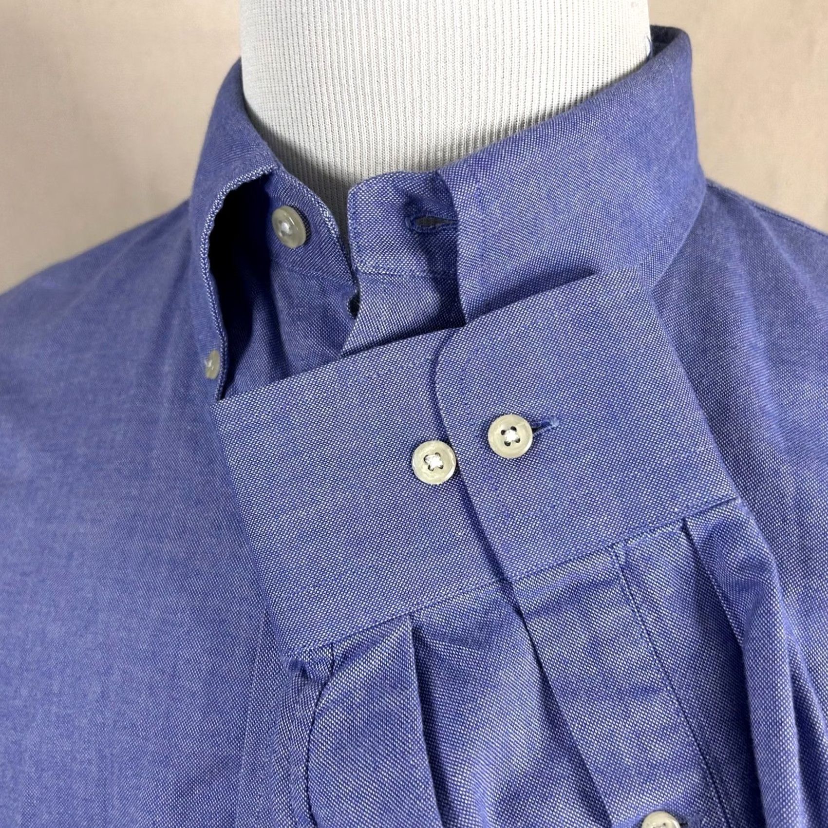 Lands' End Lands End Mens 16.5 32/33 Original Oxford Blue 100% Cotton Button Down Shirt Size US XL / EU 56 / 4 - 4 Thumbnail