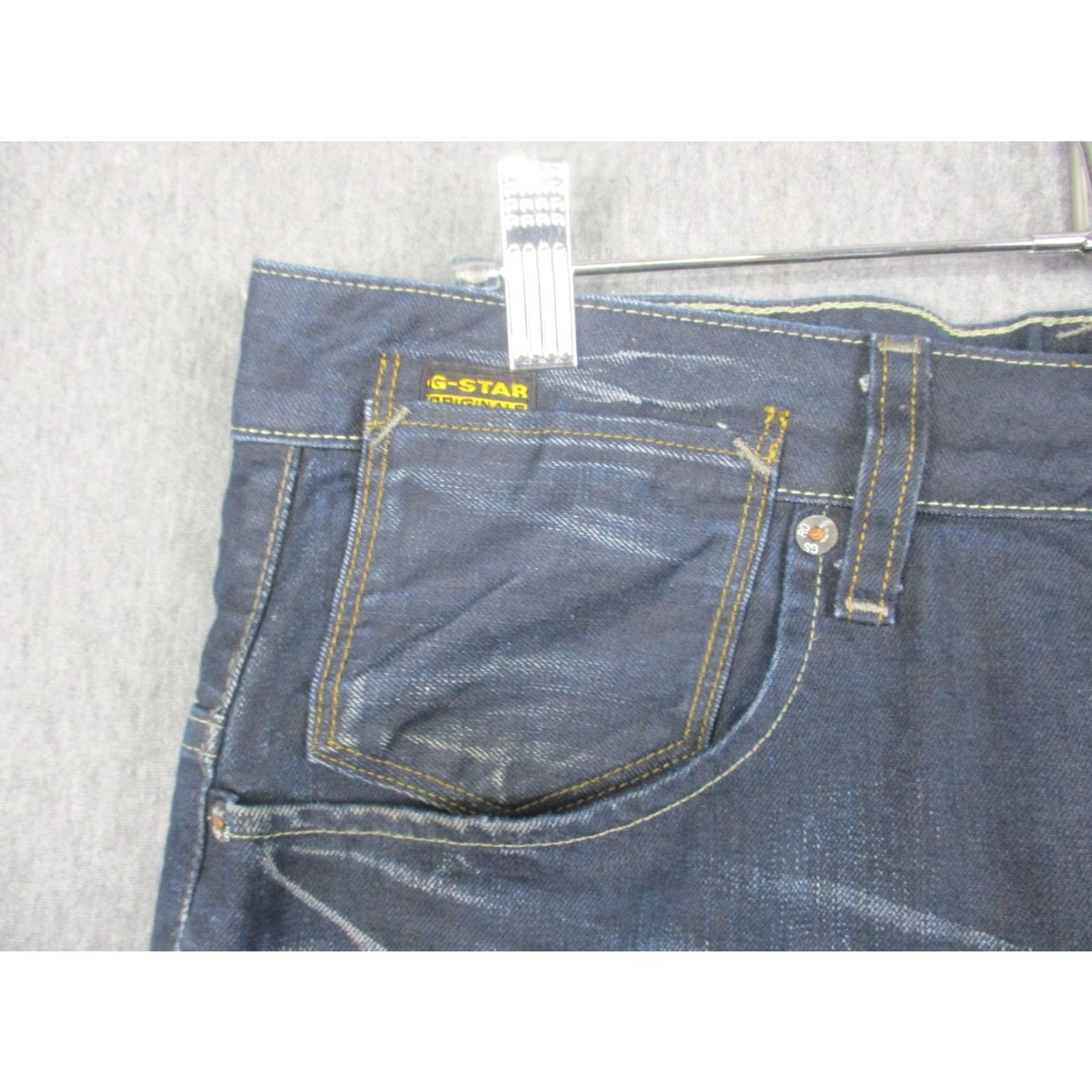 Vintage VINTAGE not applicable; generate title: G-Star RAW Jeans Mens 33x36 Denim Button Fly Tapered Blue Size US 33 - 3 Thumbnail