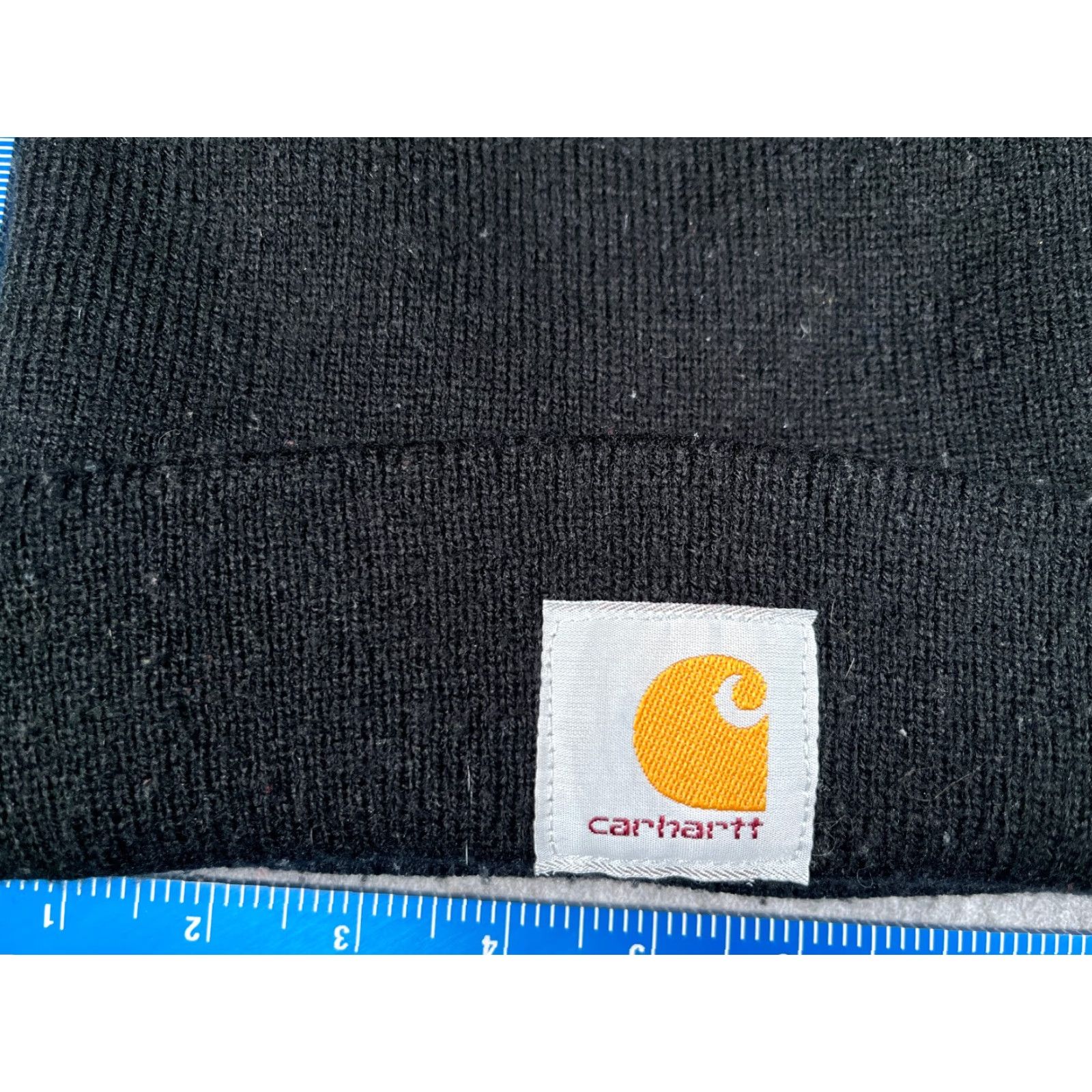 Carhartt VINTAGE Carhartt Beanie Hat Adult One Size Black Knit 100% Acrylic Workwear Outdoors Mens Size ONE SIZE - 2 Thumbnail