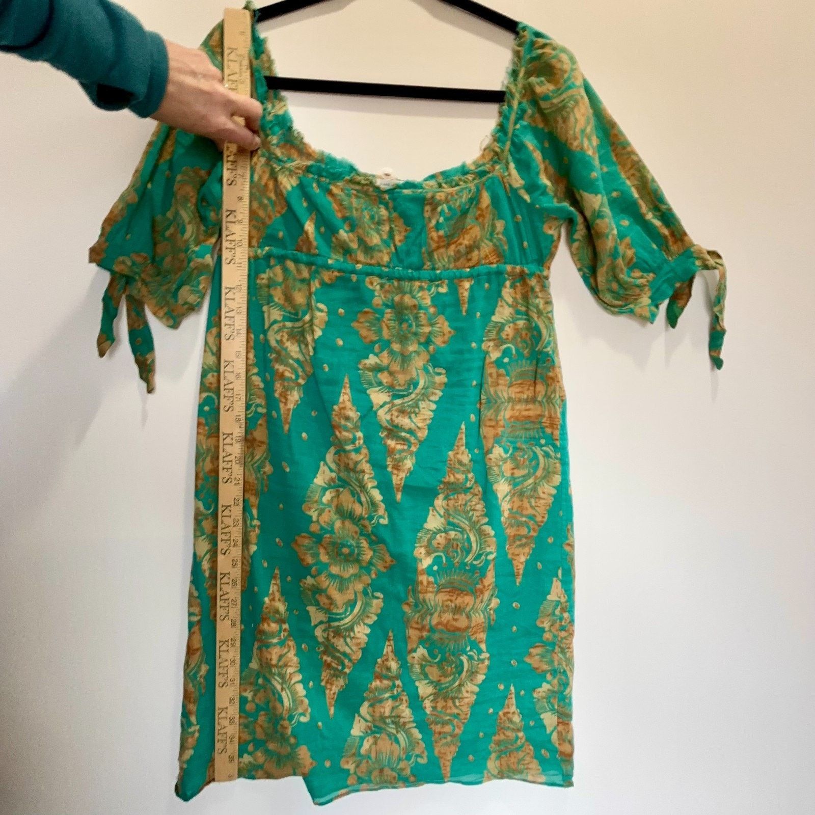 Diane von Furstenberg Diane von Furstenberg Green Gold Print Dress Womens 4 Boho Size S / US 4 / IT 40 - 12 Thumbnail