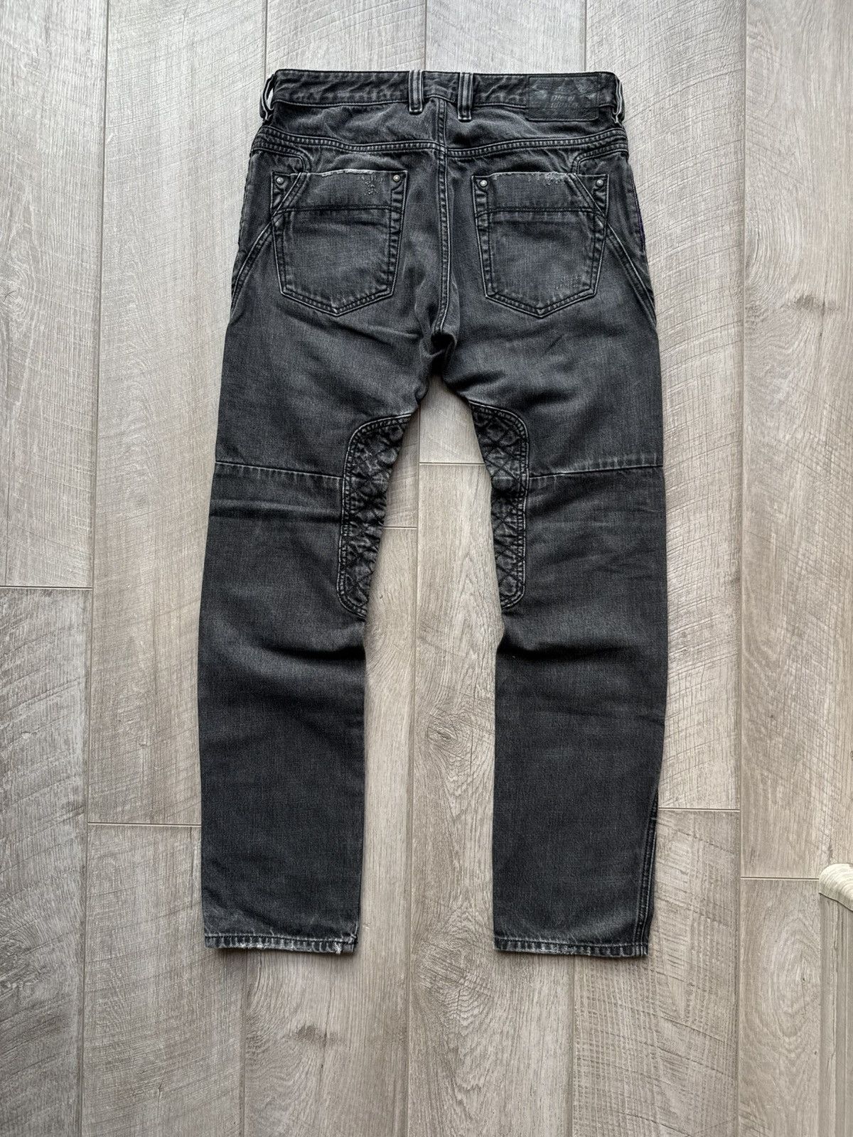 Diesel Diesel Biker Paint Drip Slim Fit Distressed Jeans Denim Size US 31 - 15 Thumbnail