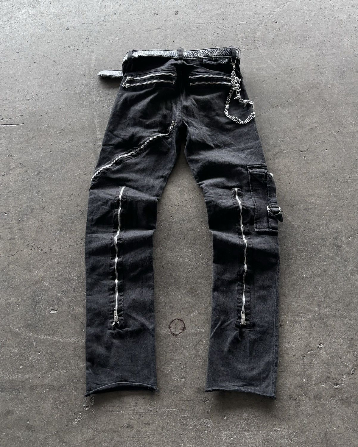14th Addiction × Japanese Brand × KMRii Tokyo Punker Cargo Multi Zip Up Pants Size US 28 / EU 44 - 7 Thumbnail