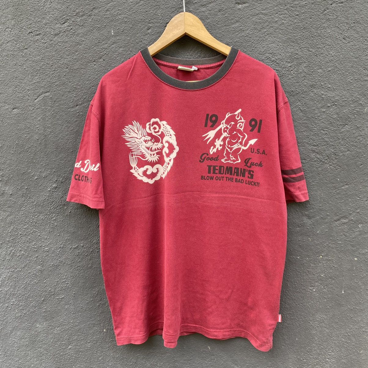 Tedman Vintage Faded Y2K Ted Company Lucky Red Devil ERD GRUNGE TEE Size US XL / EU 56 / 4 - 2 Thumbnail