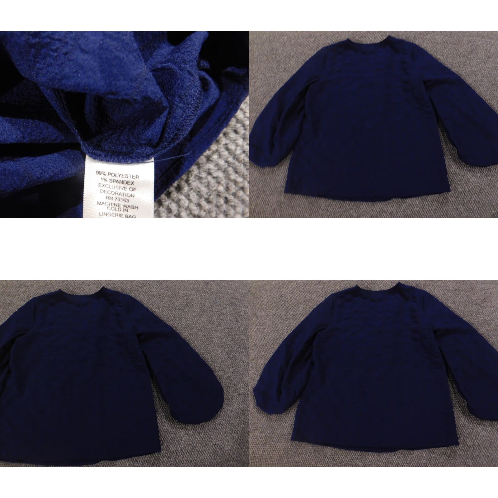 Melissa Melissa Paige Womens Blouse S Pullover Top Round Neck Cap Sleeve Blue Solid Ruffle Casual Regular Polyester Down Non-Vintage Size S / US 4 / IT 40 - 8 Thumbnail