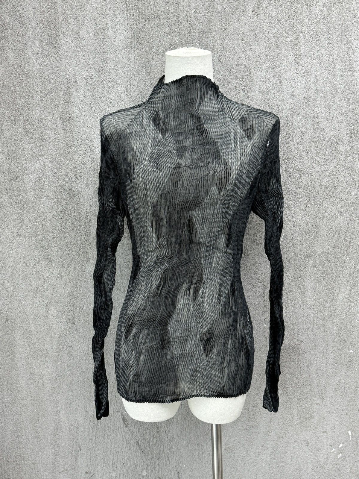Issey Miyake Ink - Wash Wicker Pleated Top Size M / US 6-8 / IT 42-44 - 1 Thumbnail