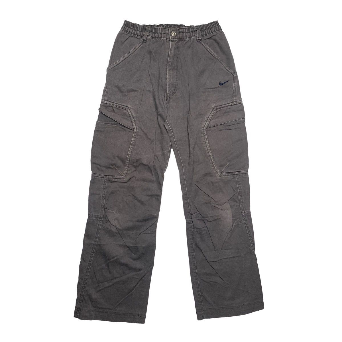 Nike Nike Vintage Utility Cargo Pants Grey Wide Leg Y2K Techwear Size US 33 - 1 Thumbnail