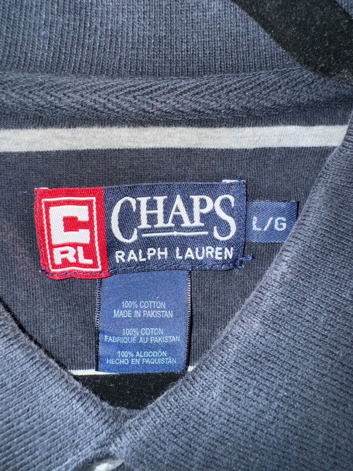 Tommy Hilfiger × Vintage Vintage Chaps Ralph Lauren Blue Striped Rugby Polo size L Size US L / EU 52-54 / 3 - 3 Thumbnail
