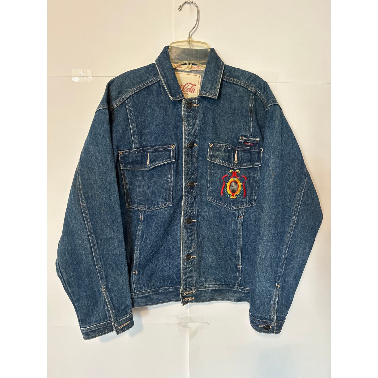 Coca Cola Vintage 80s Coca Cola Embroidered Denim Jacket Blue Large Size M / US 6-8 / IT 42-44 - 1 Thumbnail