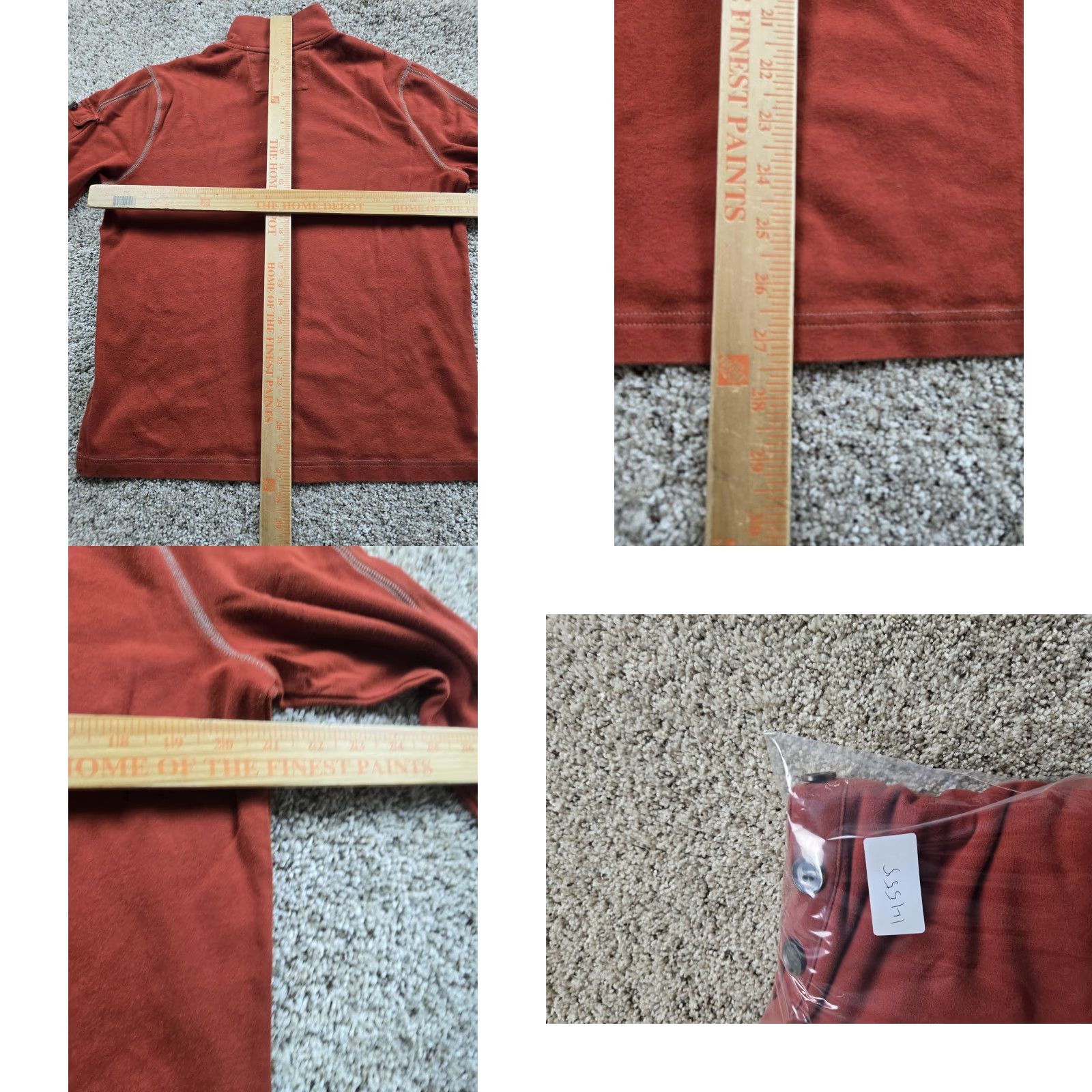 Banana Republic Banana Republic Shirt Mens M Rust Henley Pullover Long Sleeve Mock Neck Button Solid Cotton Jersey Size US M / EU 48-50 / 2 - 8 Thumbnail