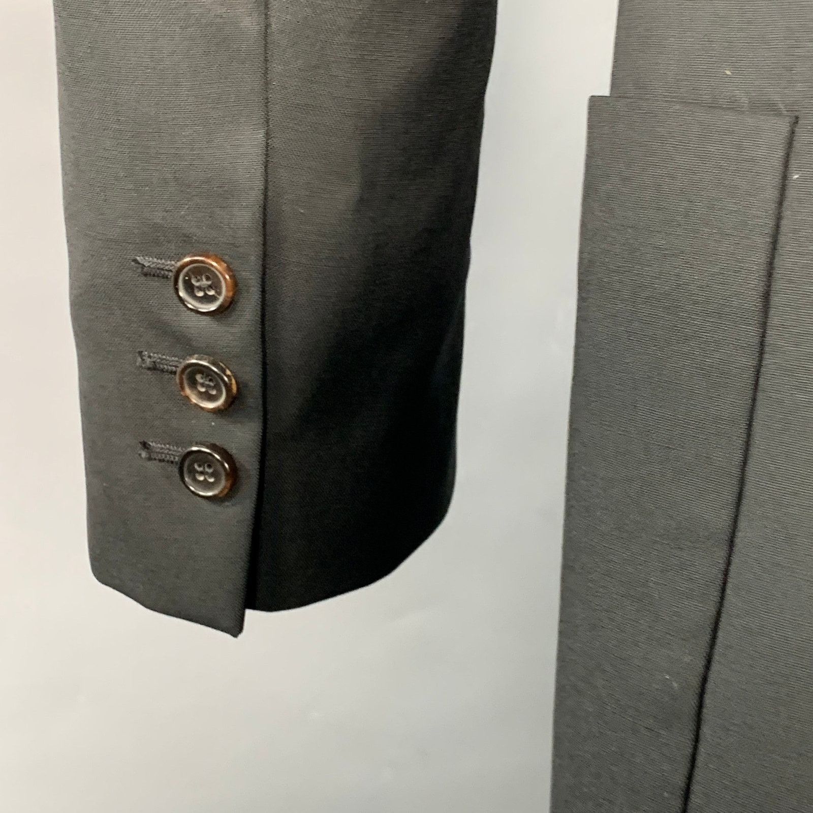 John Galliano Size 40 Black Rhinestone Skull Virgin Wool Sport Coat Size 40R - 5 Thumbnail