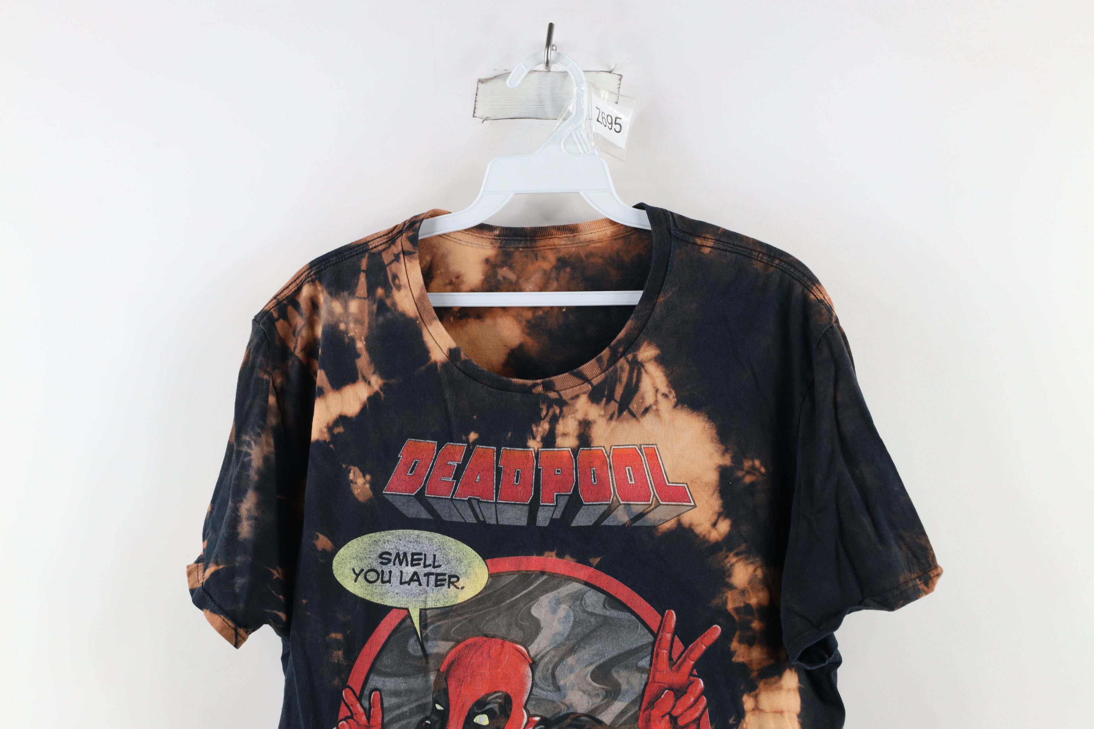 Vintage Retro Marvel Comics Wash Deadpool Short Sleeve T-Shirt Size L / US 10 / IT 46 - 2 Thumbnail