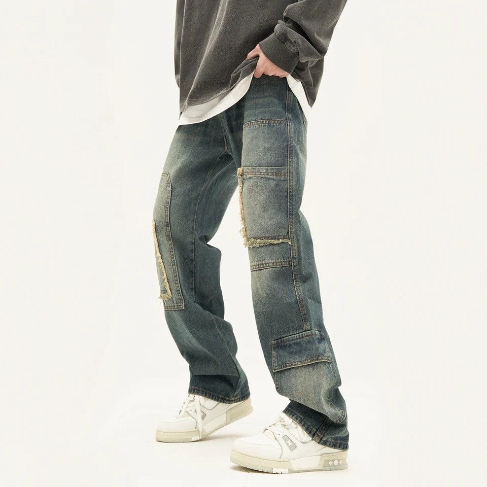 Japanese Brand × Vintage Jeans wide leg luxury baggy straight hip-hop style pants Y2k Size US 32 / EU 48 - 6 Thumbnail