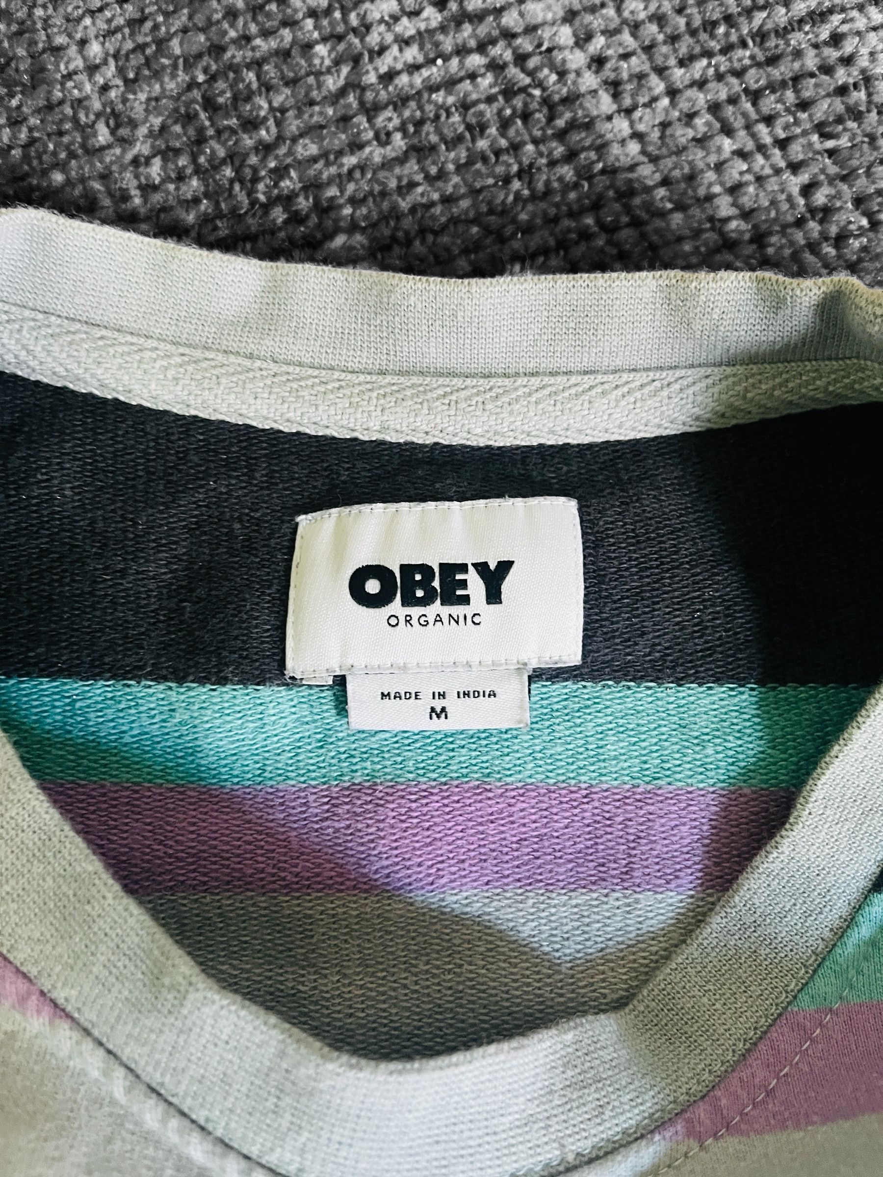 Obey OBEY Striped Crew Neck Sweatshirt Mens Medium Multicolor Size US M / EU 48-50 / 2 - 5 Thumbnail