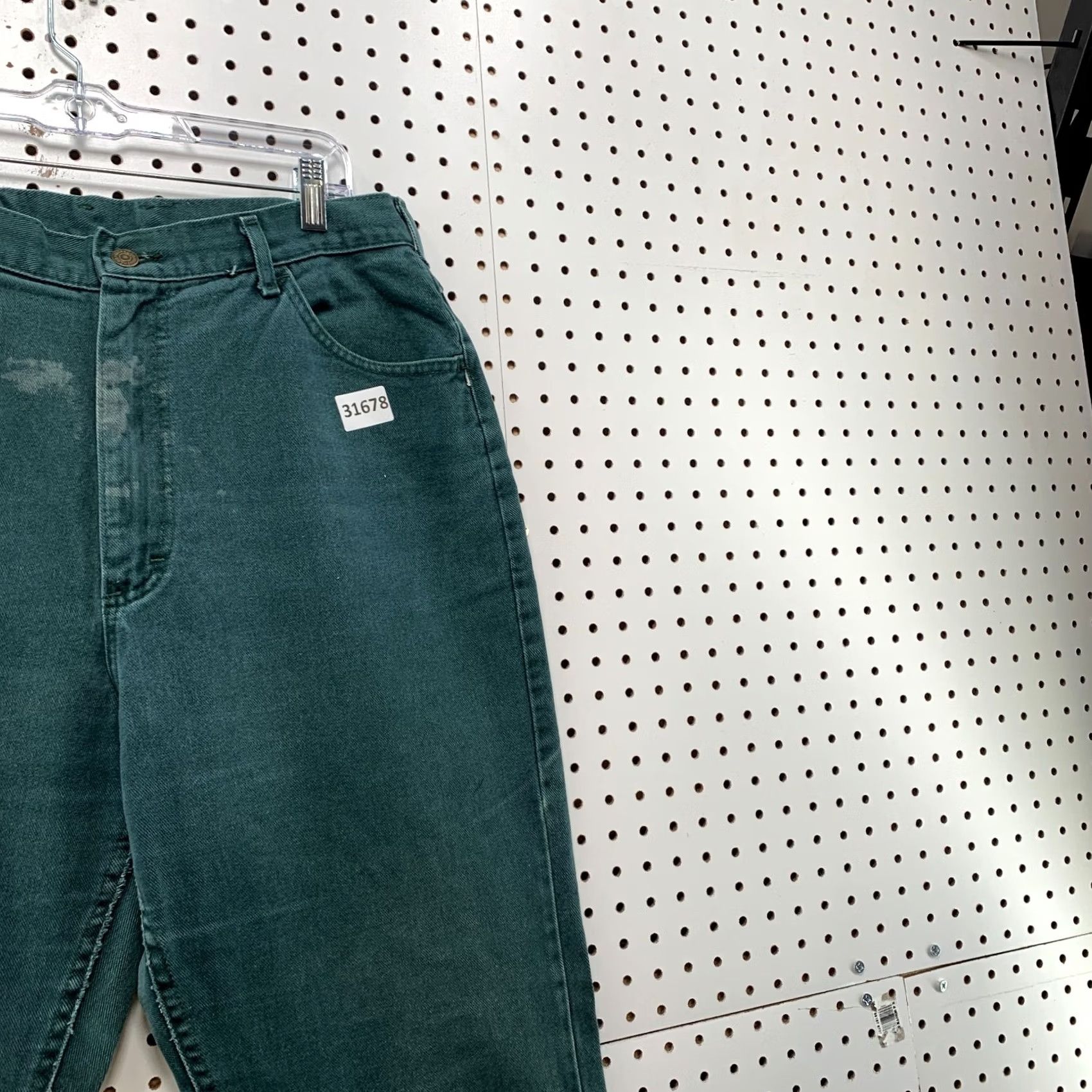 Lee VINTAGE Lee Jeans Womens 16 Green 90s Tapered Denim SIze Fits 32x29 Made USA Size 38" / US 16 / IT 52 - 4 Thumbnail