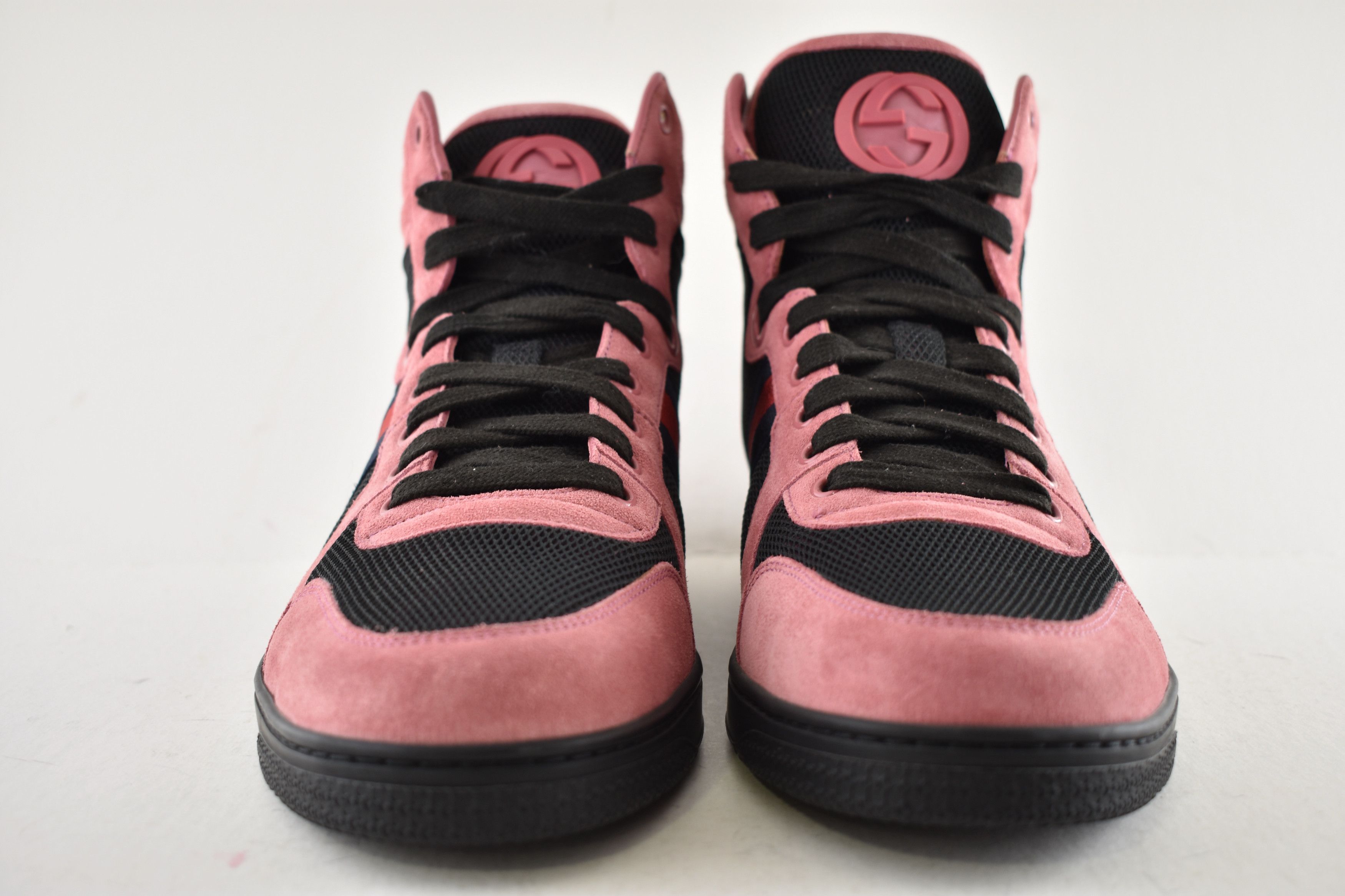 Gucci Gucci Pink Suede GG Logo Flat High Top Sneakers G 9 US 10 Size US 10 / EU 43 - 6 Thumbnail