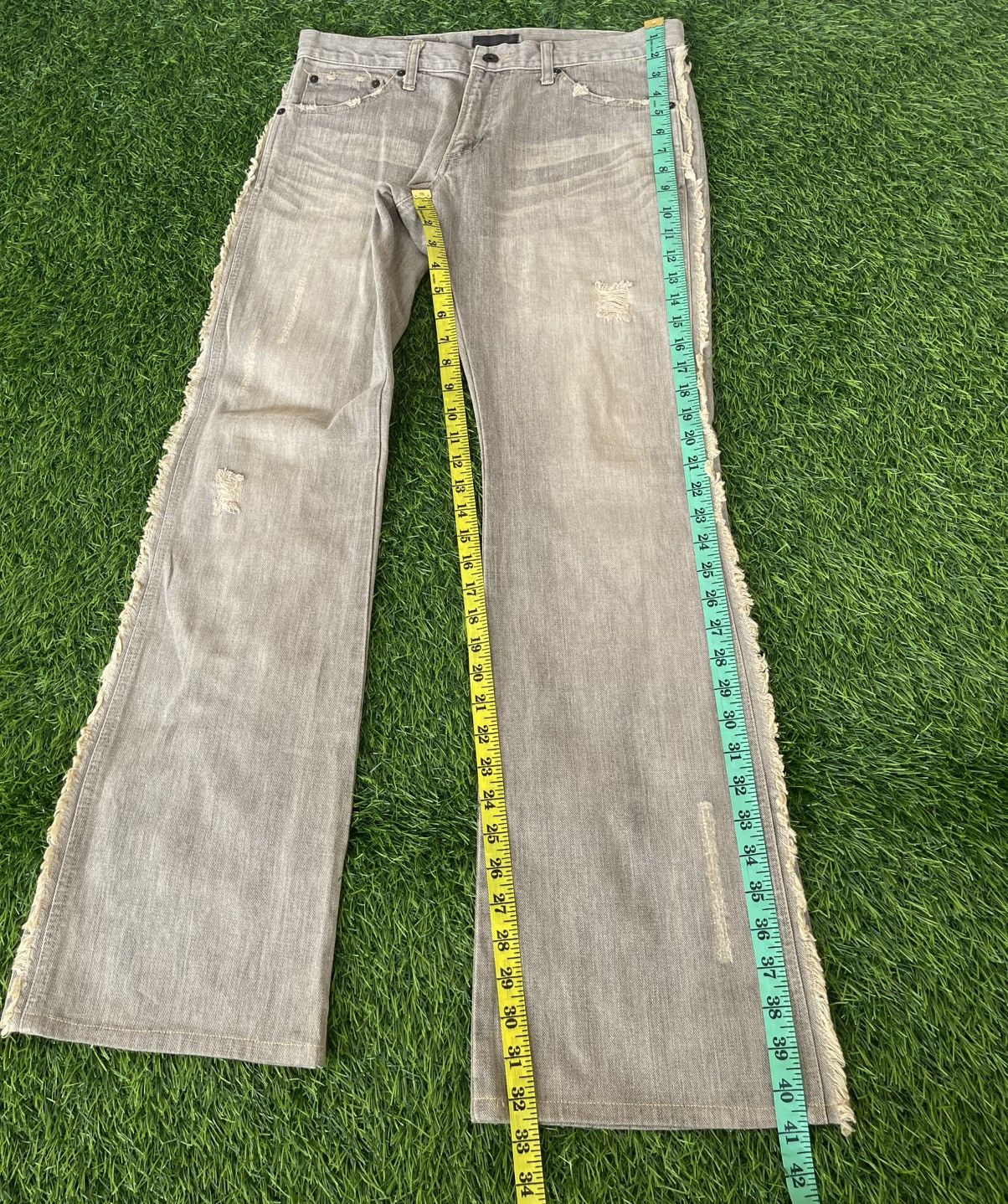 Morgan Homme Vintage’90s🔥MORGAN HOMME🔥Distressed Flared Denim Washed Size US 33 - 9 Thumbnail