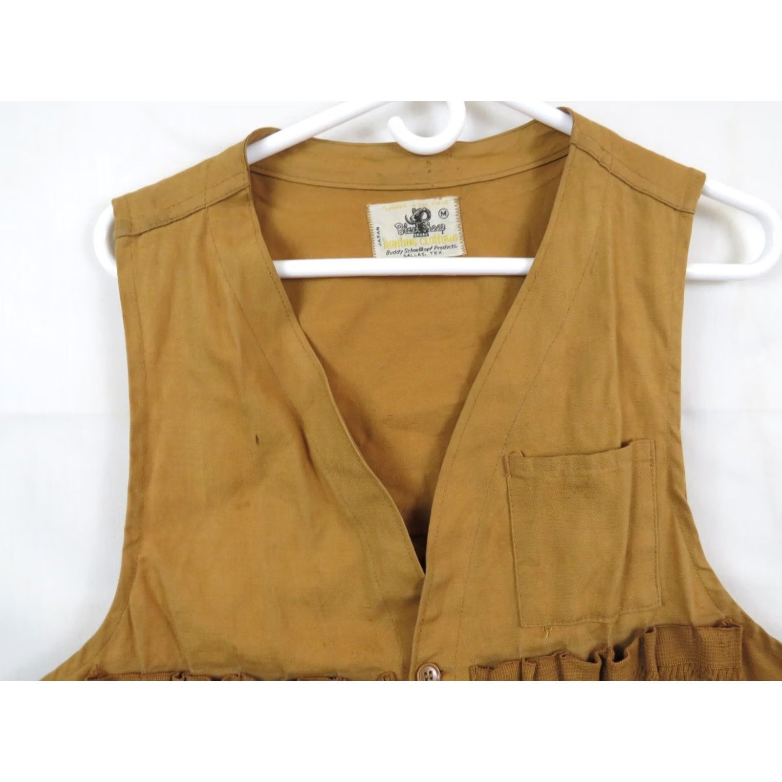 Vintage VINTAGE 1950'S Black Sheep Hunting Vest Brown M with Pockets, Cotton, Button Closure, Game Pouch, Overcoat Style, Men, Fall/Winter Classic Size US M / EU 48-50 / 2 - 3 Thumbnail