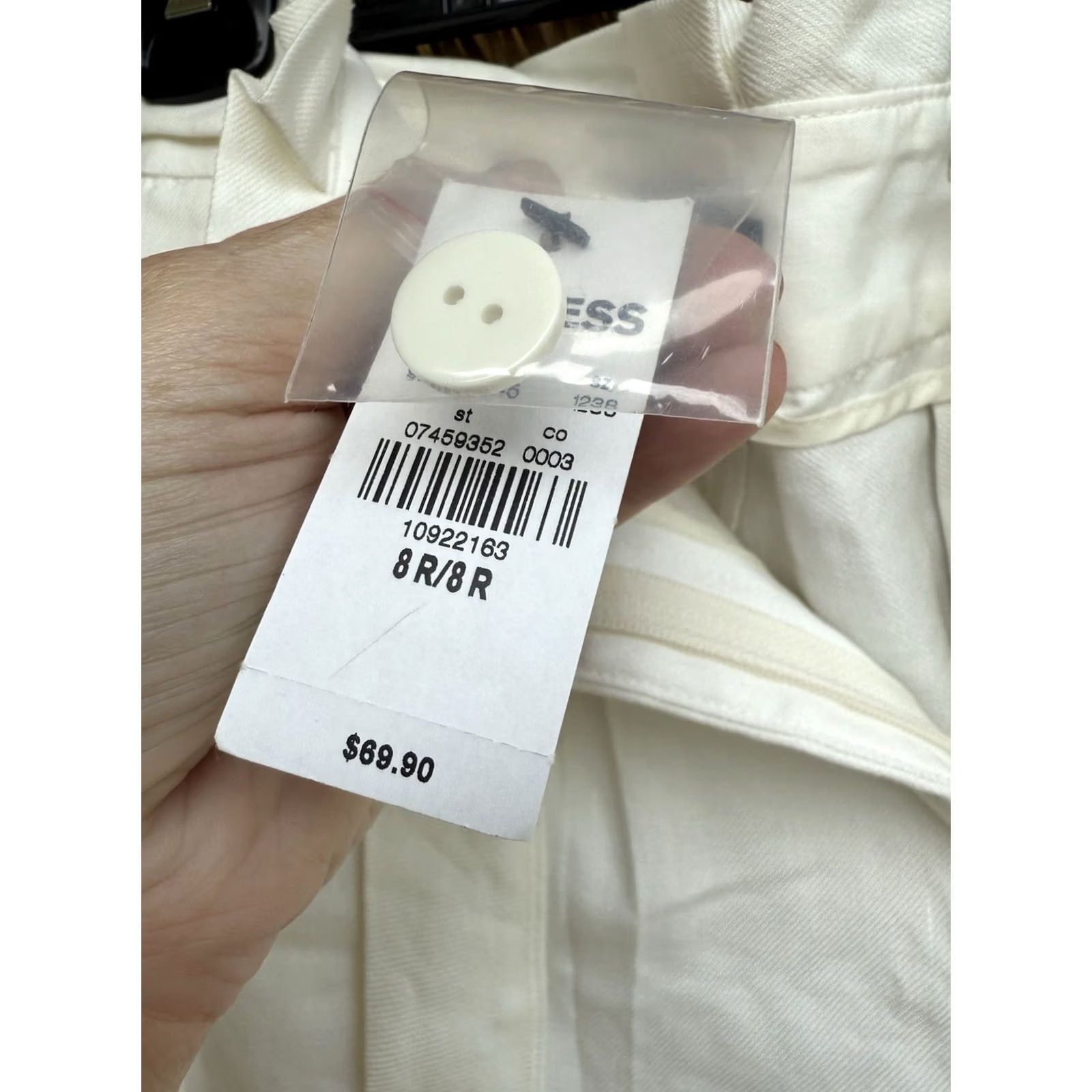 Express VINTAGE? (No) Express Women’s Pants Ankle High Rise Linen Blend 8 White 8R New With Tags Womens Size 30" / US 8 / IT 44 - 3 Thumbnail