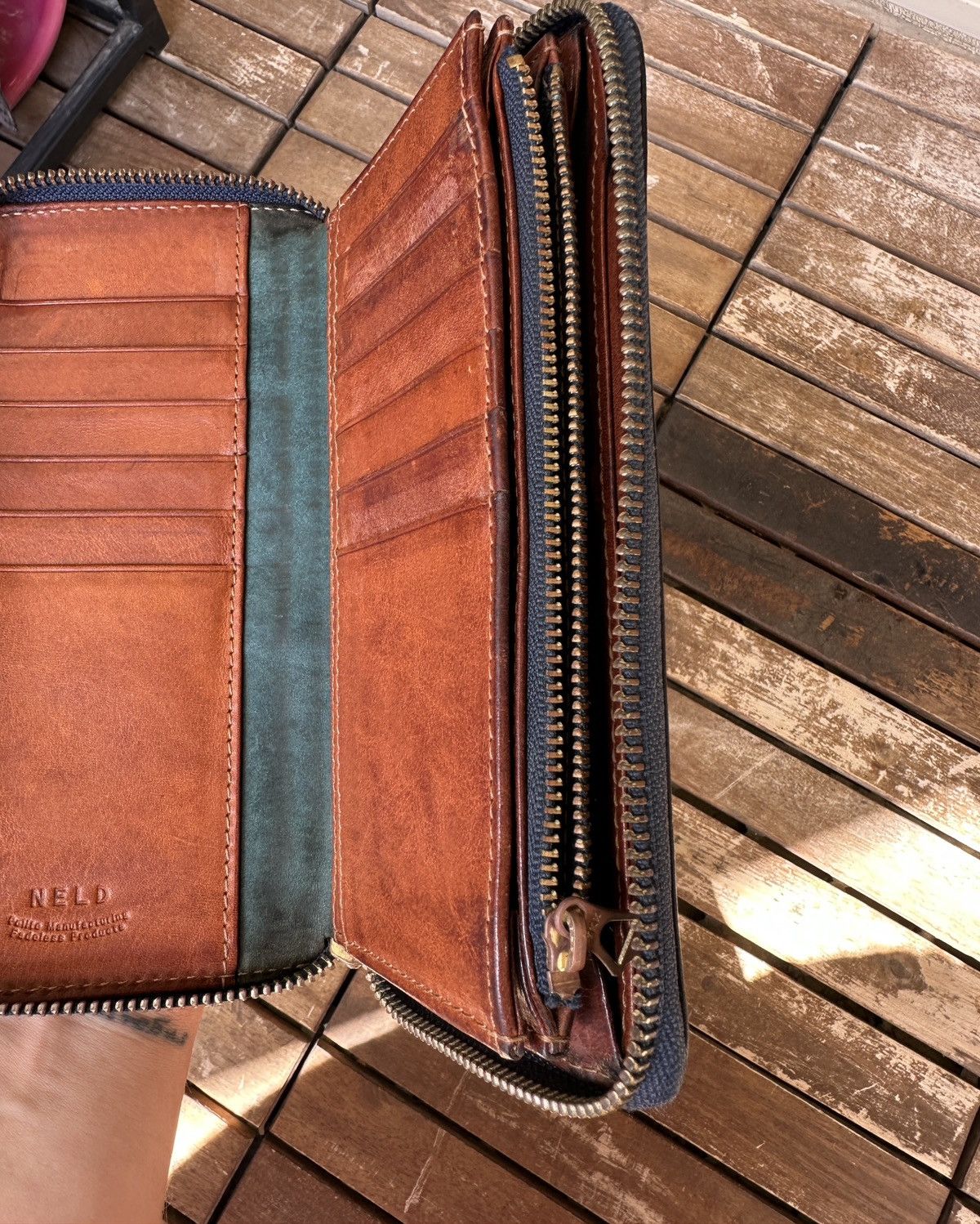 Japanese Brand NELD Leather Zip Wallet Japan Handmade Size ONE SIZE - 6 Thumbnail