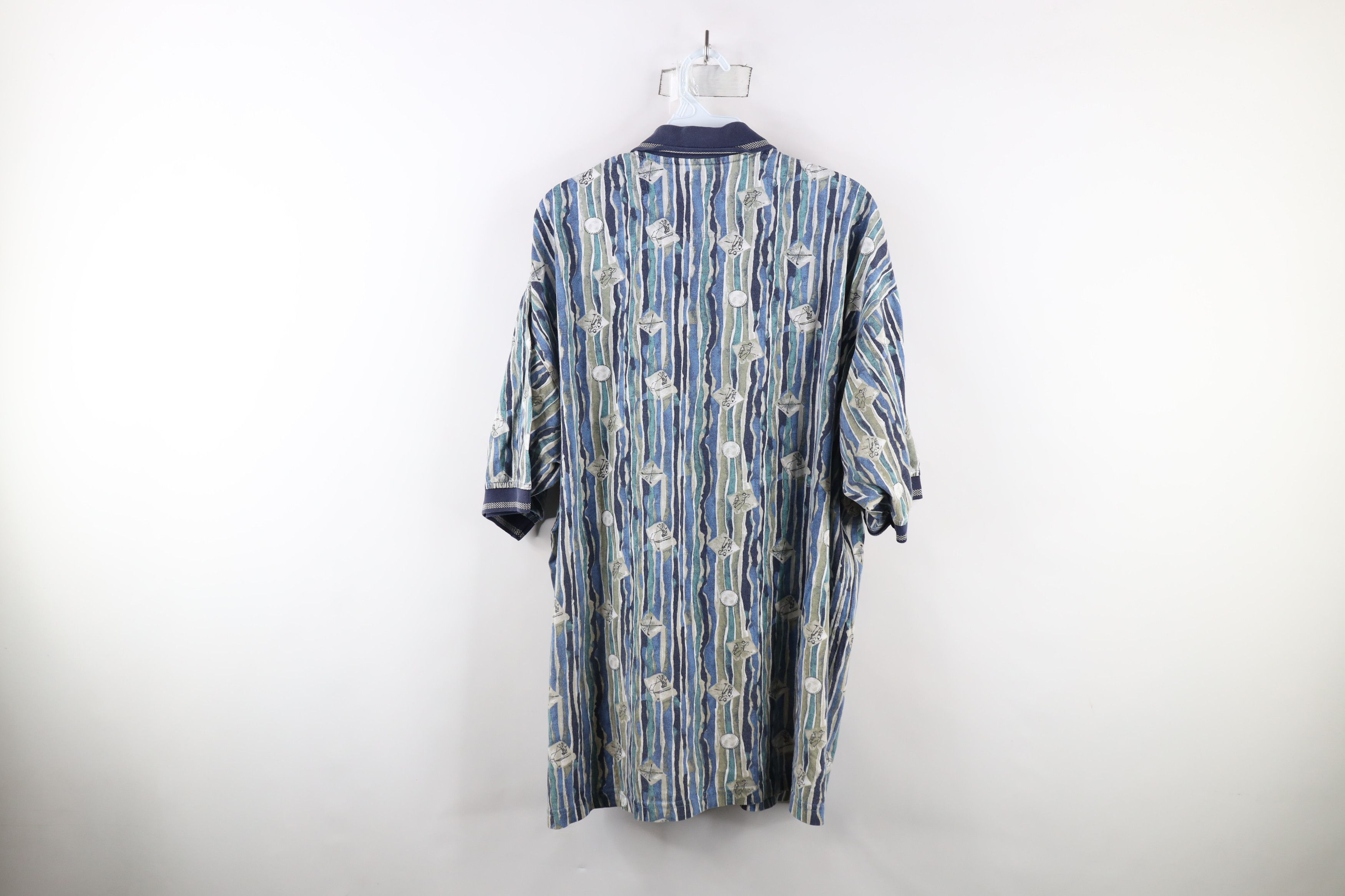 Vintage Vintage 90s Streetwear All Over Print Baggy Golf Polo Size US XL / EU 56 / 4 - 6 Thumbnail