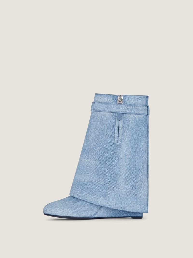 Givenchy o1w1db10326 Shark Lock 90mm Ankle Boots in Blue Size US 5.5 / IT 35.5 - 2 Thumbnail