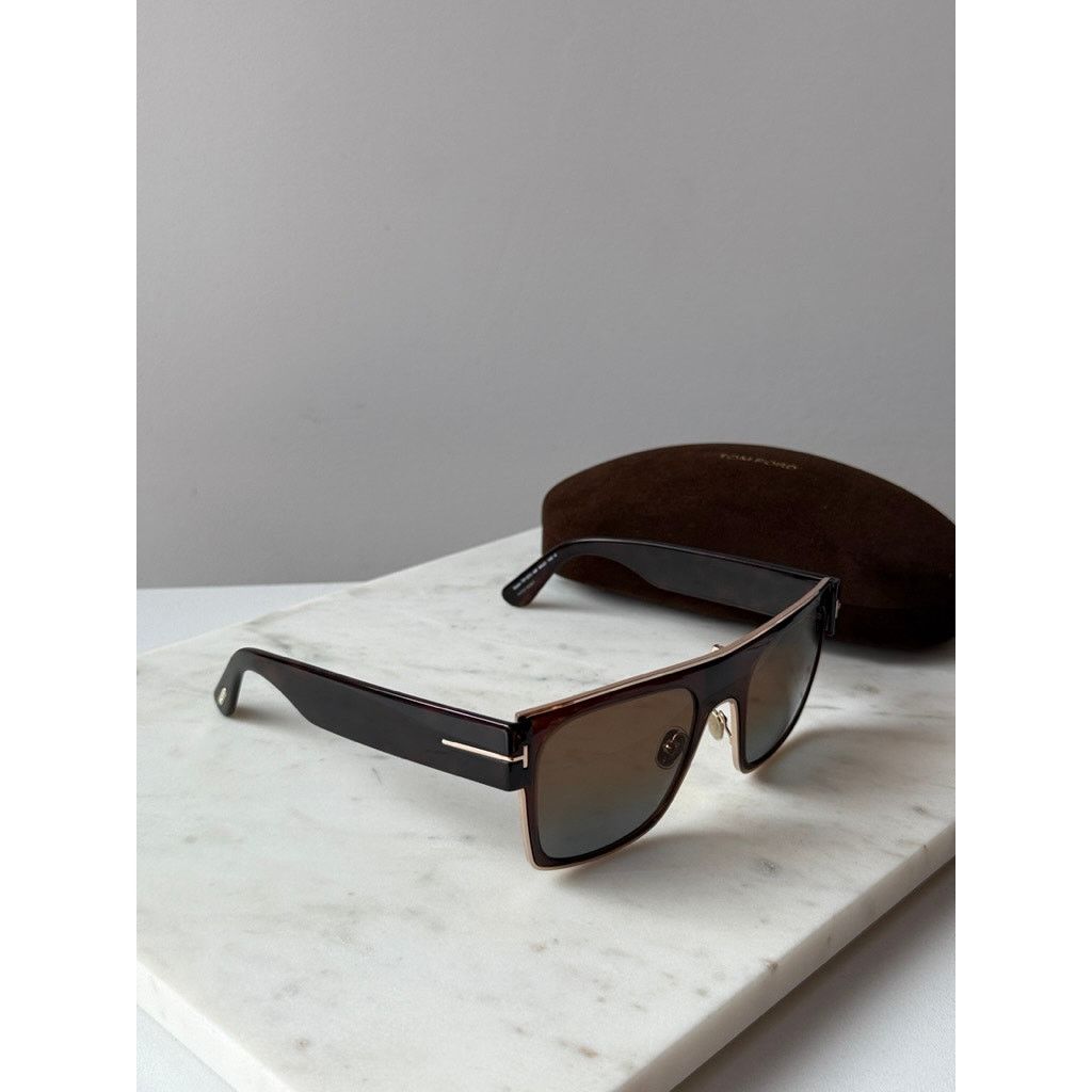 Tom Ford NEW Tom Ford FT1073 Edwin Sunglasses in Havana Brown Square Size ONE SIZE - 4 Thumbnail