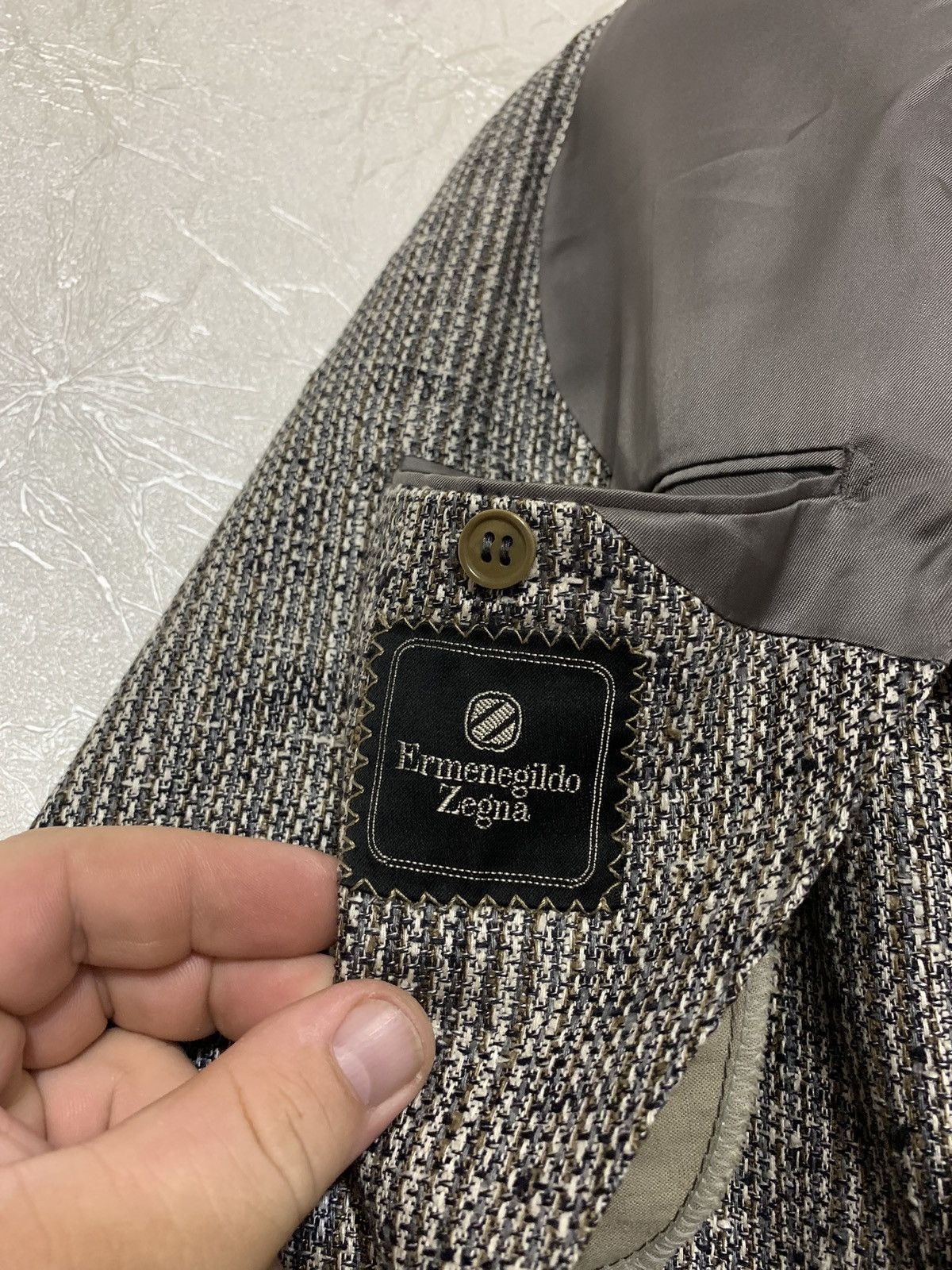 Ermenegildo Zegna × Vintage Ermenegildo Zegna Pure Silk Men’s Grey 2 Piece Blazer Jacket Size 44R - 8 Thumbnail