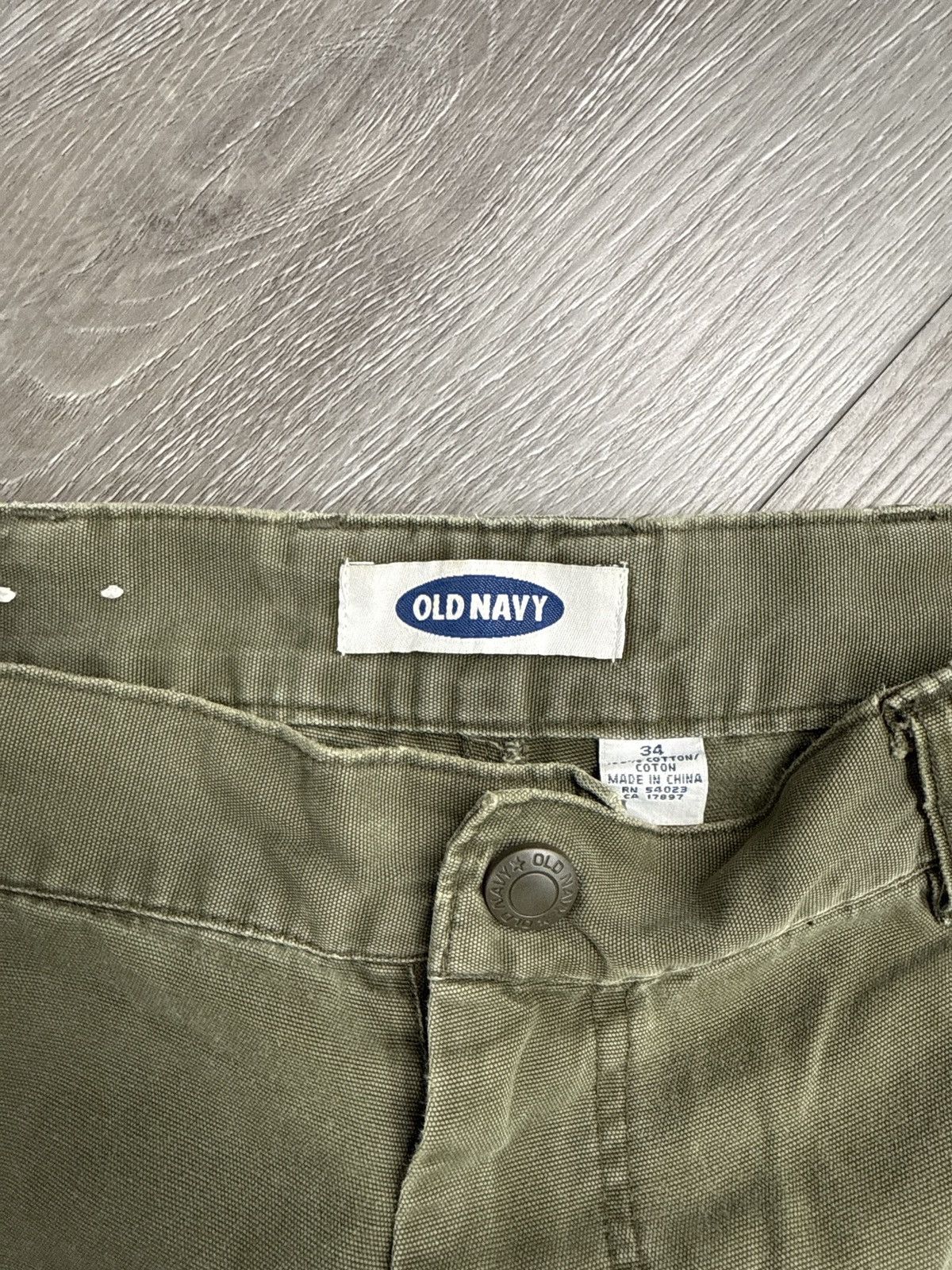 Old Navy Vintage Baggy Cargo Pants Olive Green Size US 32 / EU 48 - 6 Thumbnail