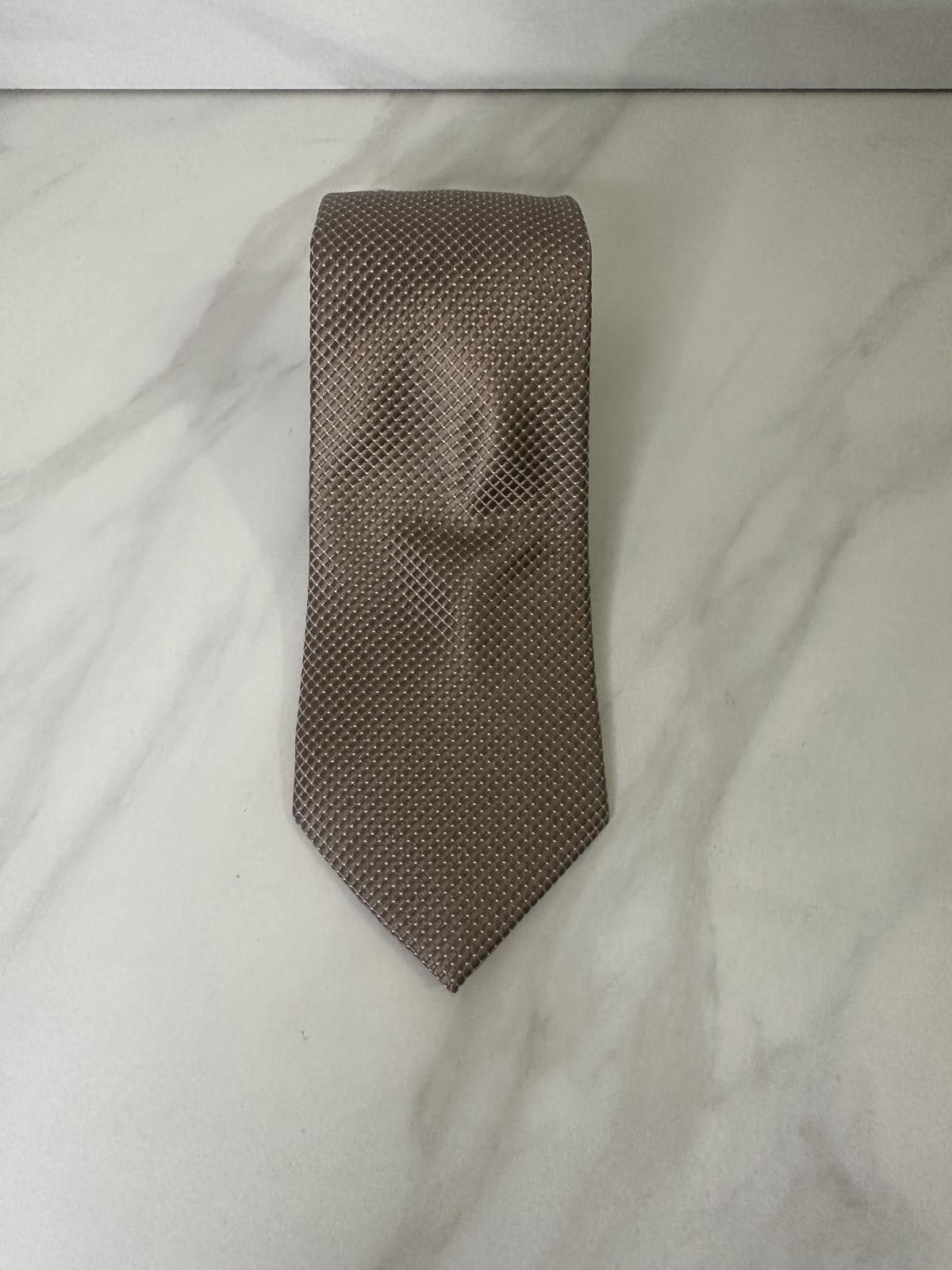Saks Fifth Avenue Saks Fifth Avenue classic elegant textured gold silk necktie Size ONE SIZE - 1 Thumbnail