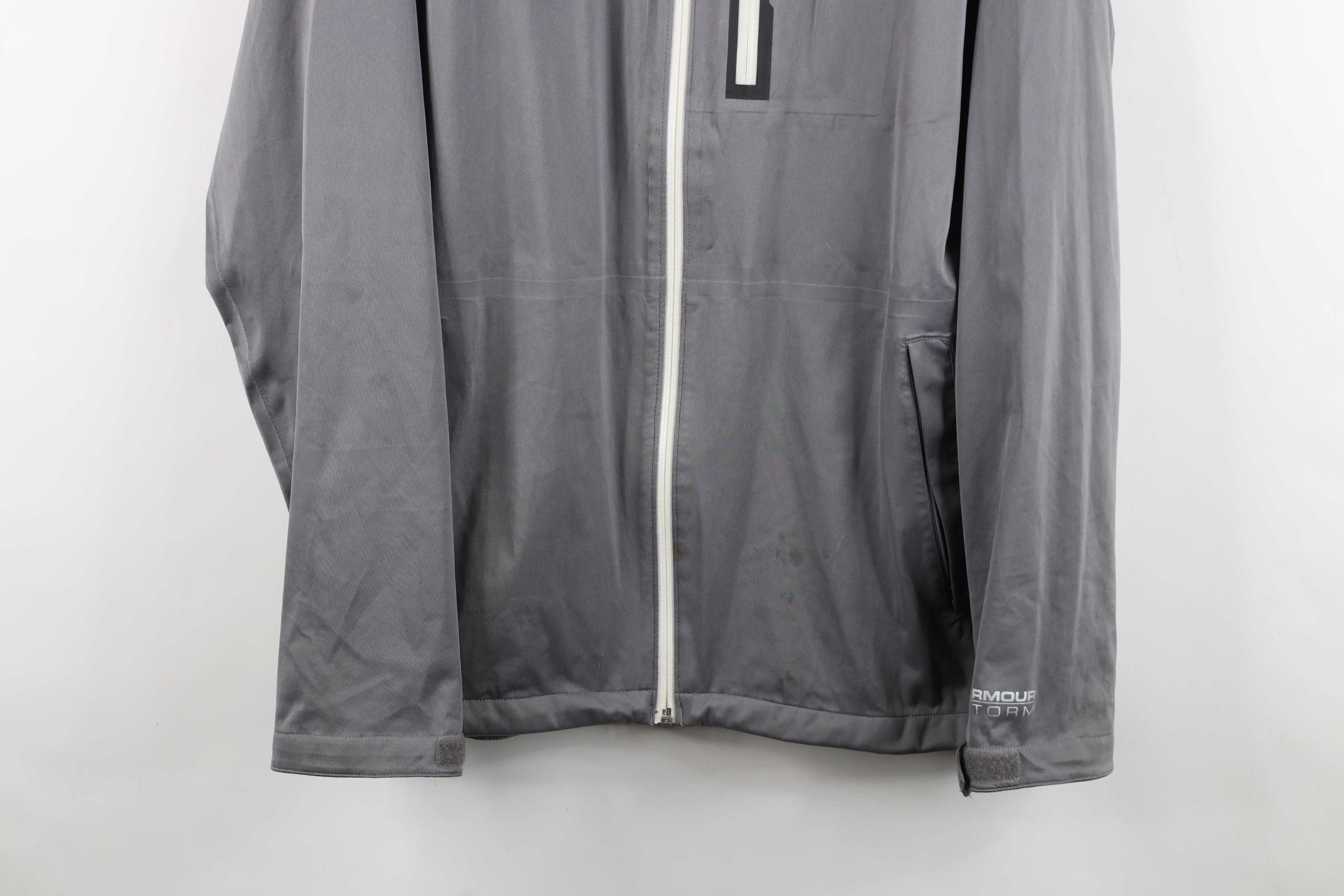 Under Armour Under Armour Storm Distressed Full Zip Rain Jacket Coat Gray Size US M / EU 48-50 / 2 - 3 Thumbnail