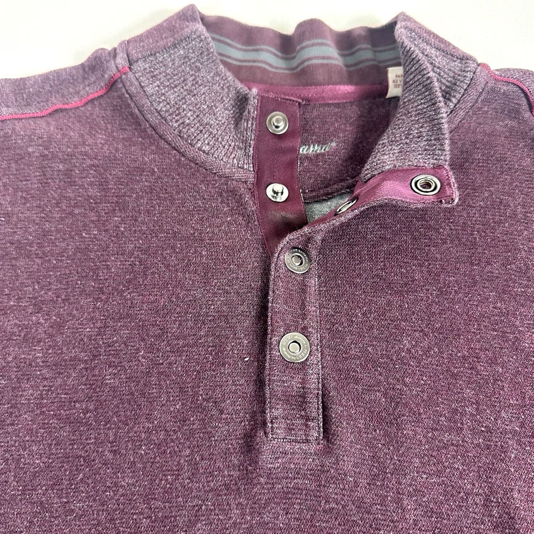 Tommy Bahama Tommy Bahama Sweater Pullover Mock Neck Button 2XL Mens Burgundy Heavyweight Knit Mock Sweatshirt Sweater Size US XXL / EU 58 / 5 - 4 Thumbnail