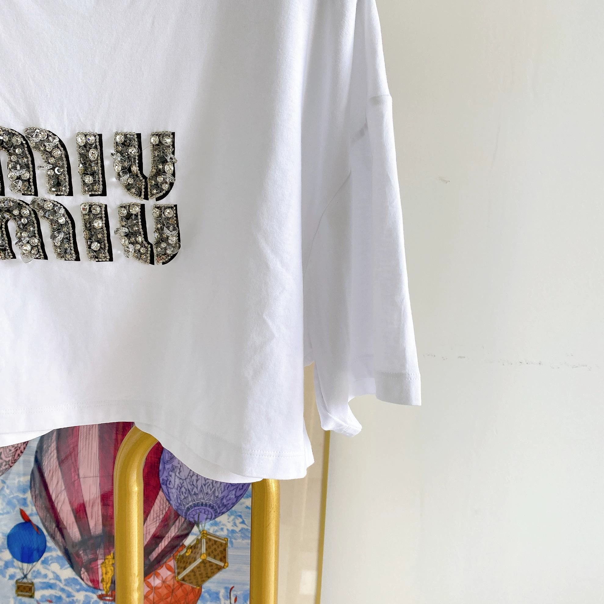 Miu Miu MIUMIU white logo T-shirt XS Size XS / US 0-2 / IT 36-38 - 4 Thumbnail