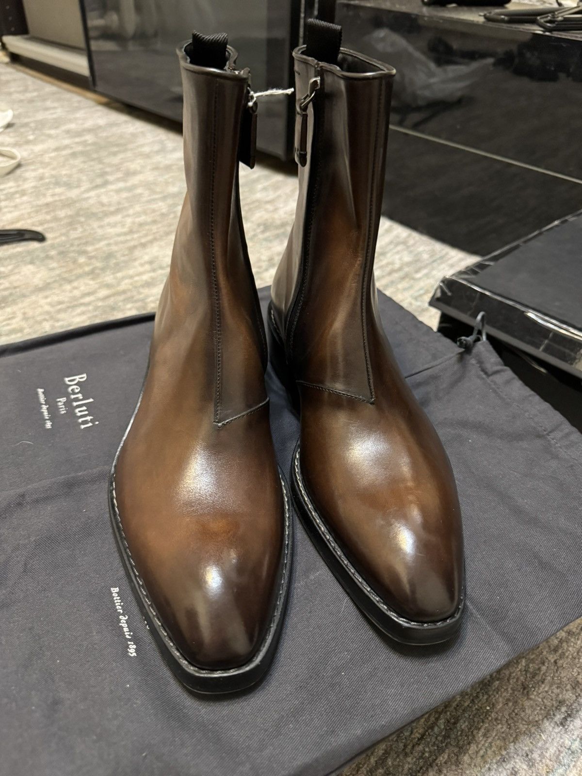 Pre-owned Berluti X Haider Ackermann Instinct Fw18 Boots In Brown