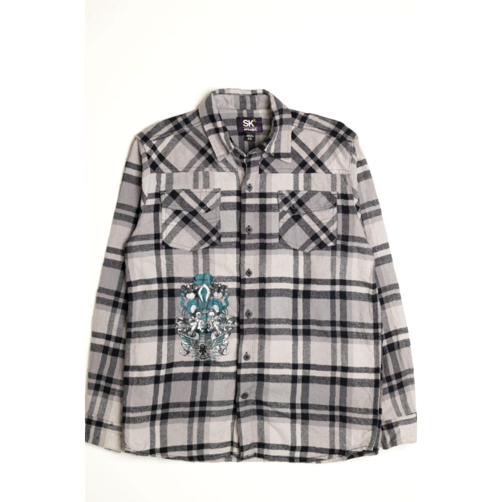 Vintage VINTAGE SK Apparel Gray Plaid Flannel Shirt X-Large Mens Size US XL / EU 56 / 4 - 2 Thumbnail