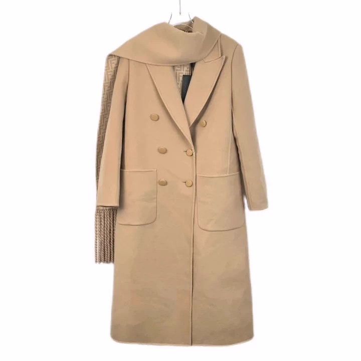 Fendi Fendi Brown Wool Double-Breasted Coat Size US S / EU 44-46 / 1 - 1 Thumbnail
