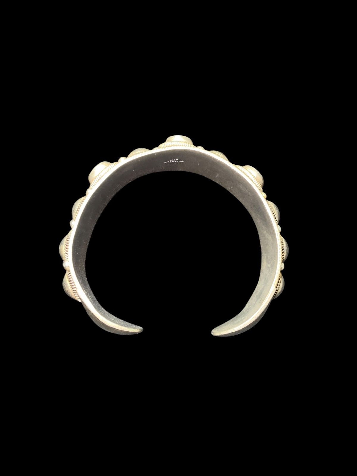Sterling Silver Vintage 60s-70s Siam Sterling Silver Bracelet emerald green Size ONE SIZE - 9 Thumbnail