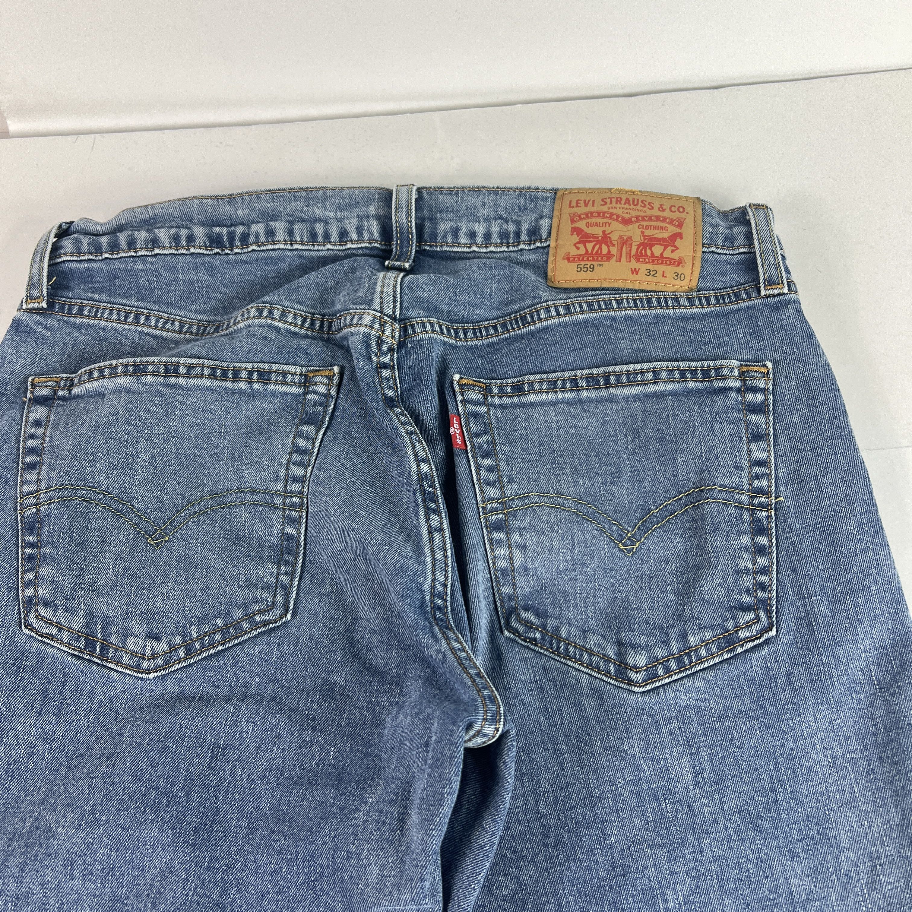 Levi's Levi's Jeans 559 Relaxed Straight Blue Faded Stretch Denim Size US 33 - 11 Thumbnail