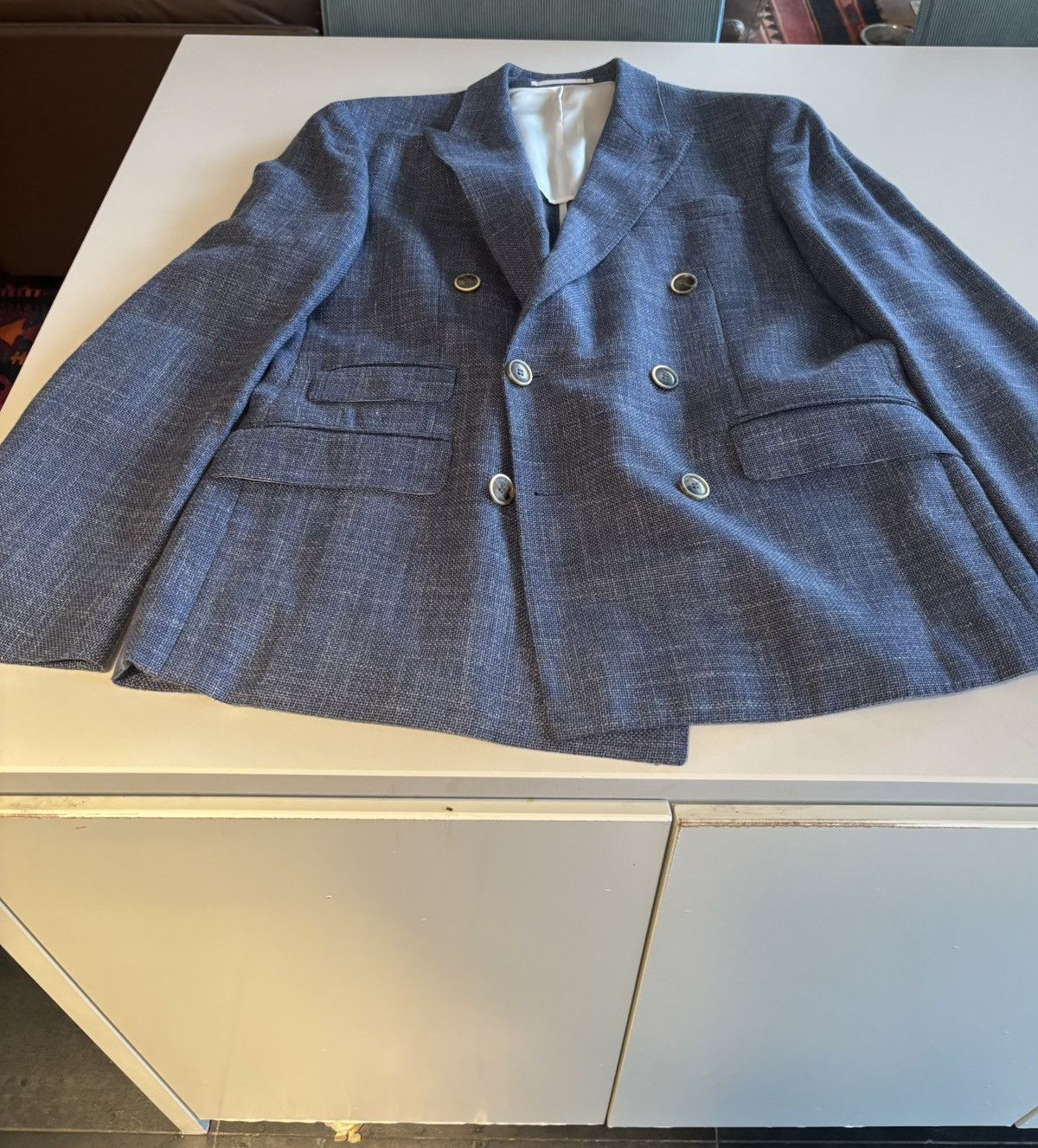 Hackett Astonishing lightly woven double breasted light blazer Size 42R - 2 Thumbnail