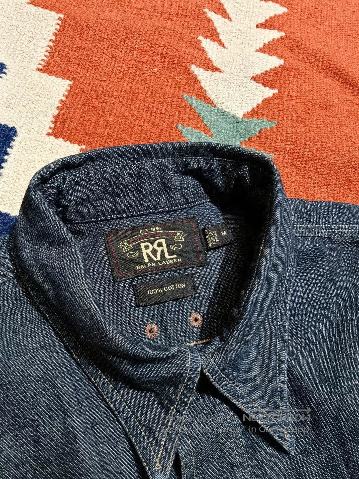 RRL Ralph Lauren RRL Double RL Denim Oxford Work Shirt. Size US M / EU 48-50 / 2 - 7 Thumbnail