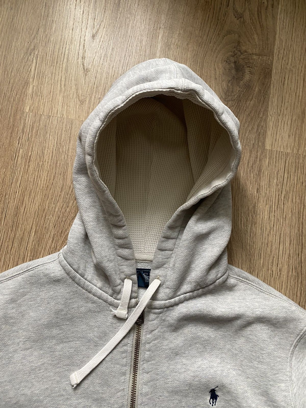 Polo Ralph Lauren × Vintage Vintage Polo Ralph Lauren Y2K tight light grey zip hoodie Size US L / EU 52-54 / 3 - 2 Thumbnail