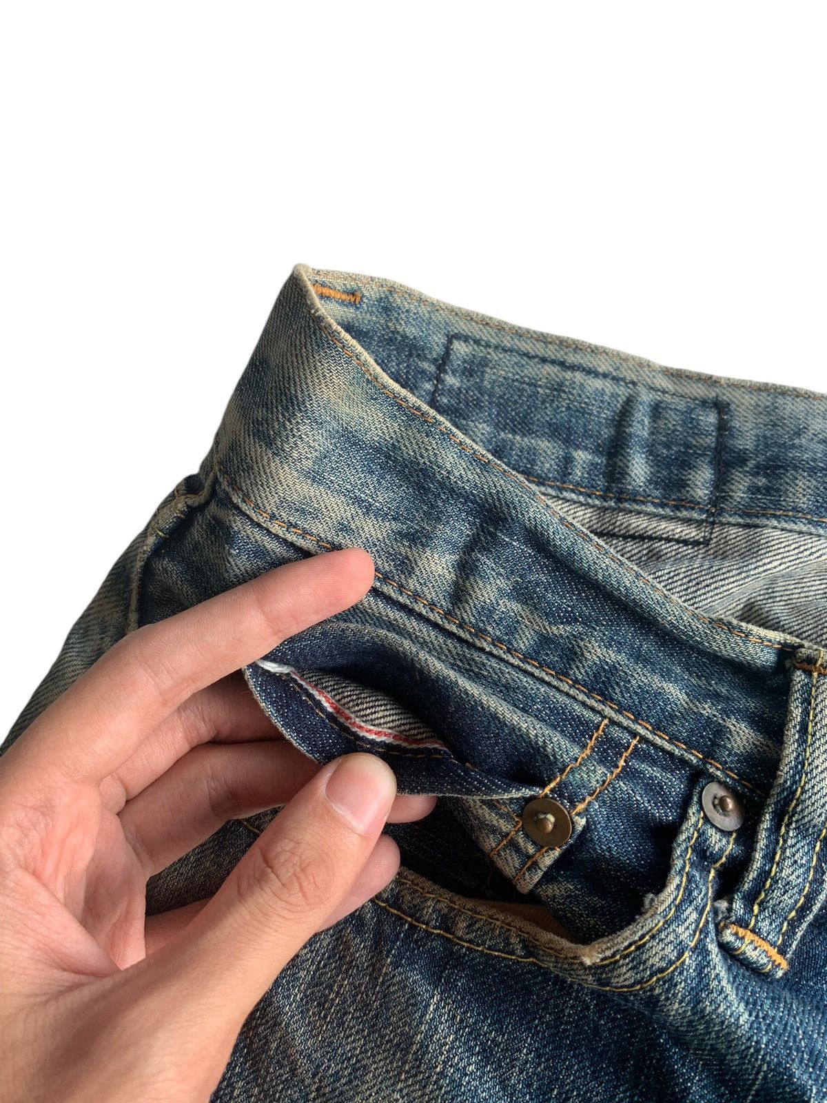 Japanese Brand × Jean Vintage Acoustic Japanese Rare Selvedge Distressed Denim Size US 31 - 9 Thumbnail