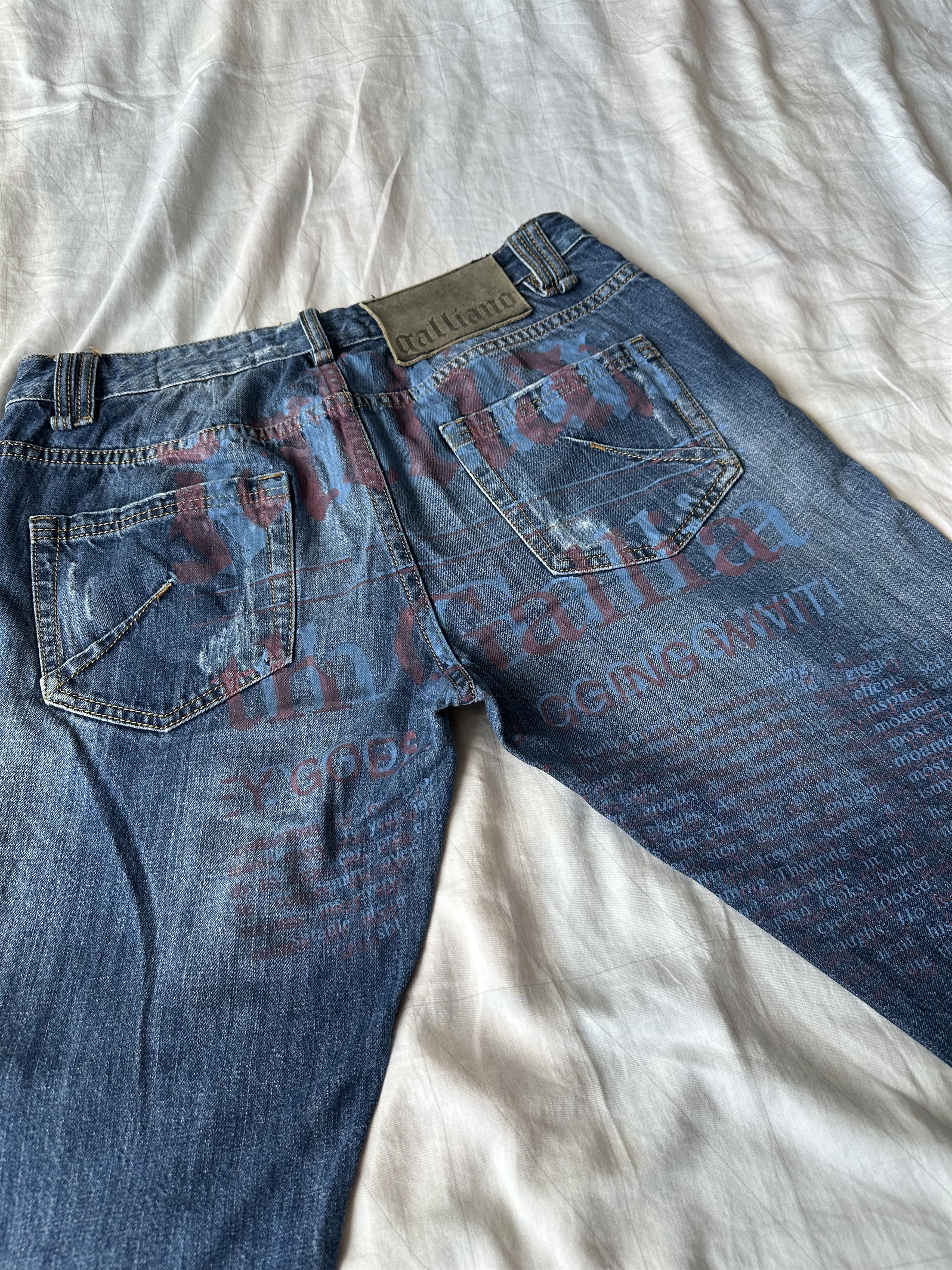 John Galliano Galliano Newspaper Skinny Denim Vintage Y2K Size US 34 / EU 50 - 9 Thumbnail