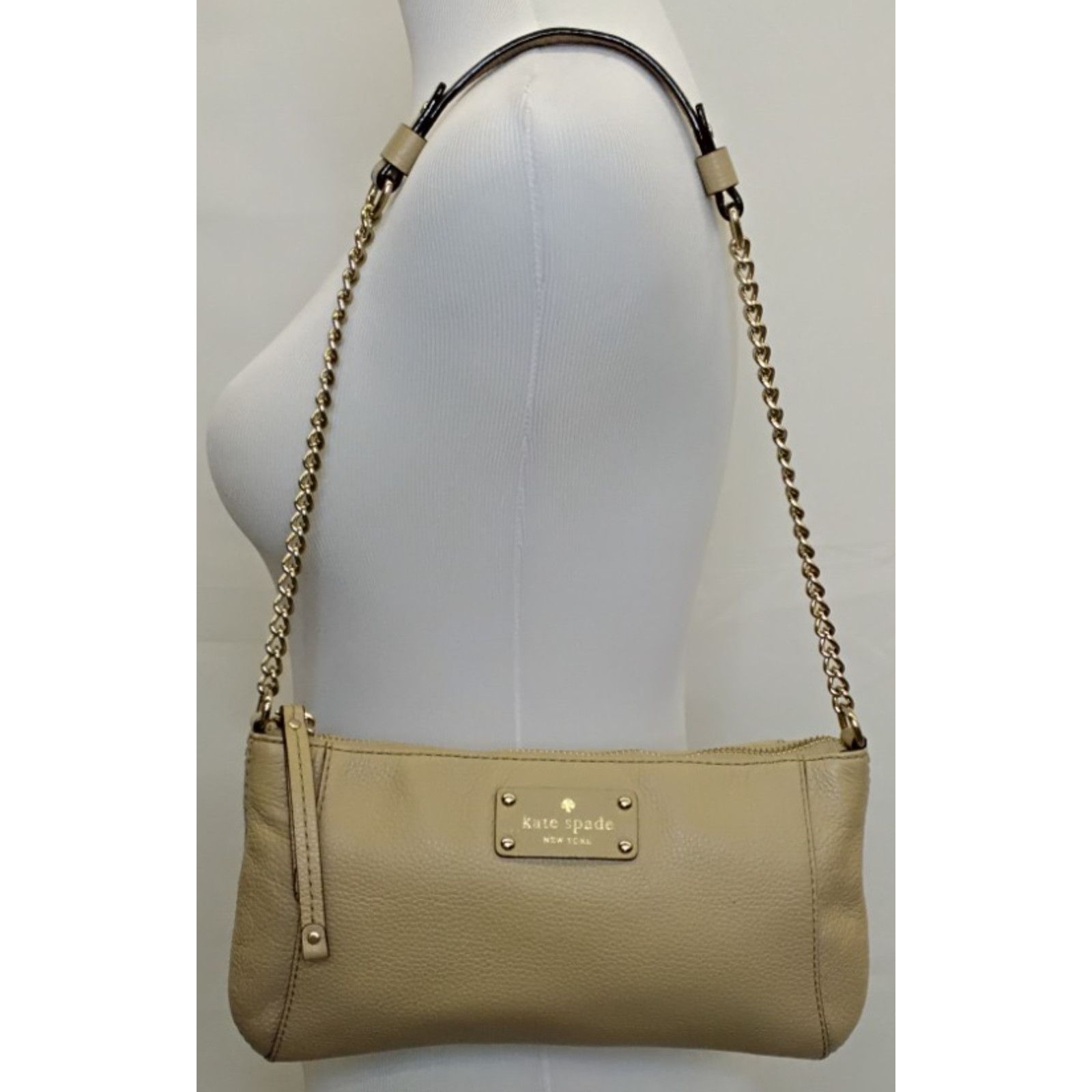 Kate Spade Kate Spade Mini Shoulder Bag Tan Pebbled Leather Purse Size ONE SIZE - 2 Thumbnail