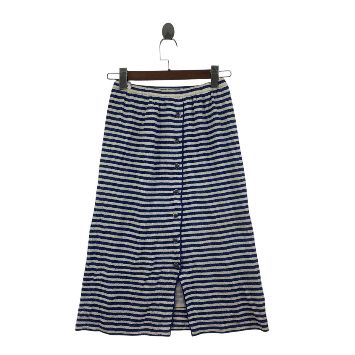 Vintage Vintage ELLE PARIS Stripes Zipper Button Casual Maxi Skirts Size 22" - 1 Thumbnail