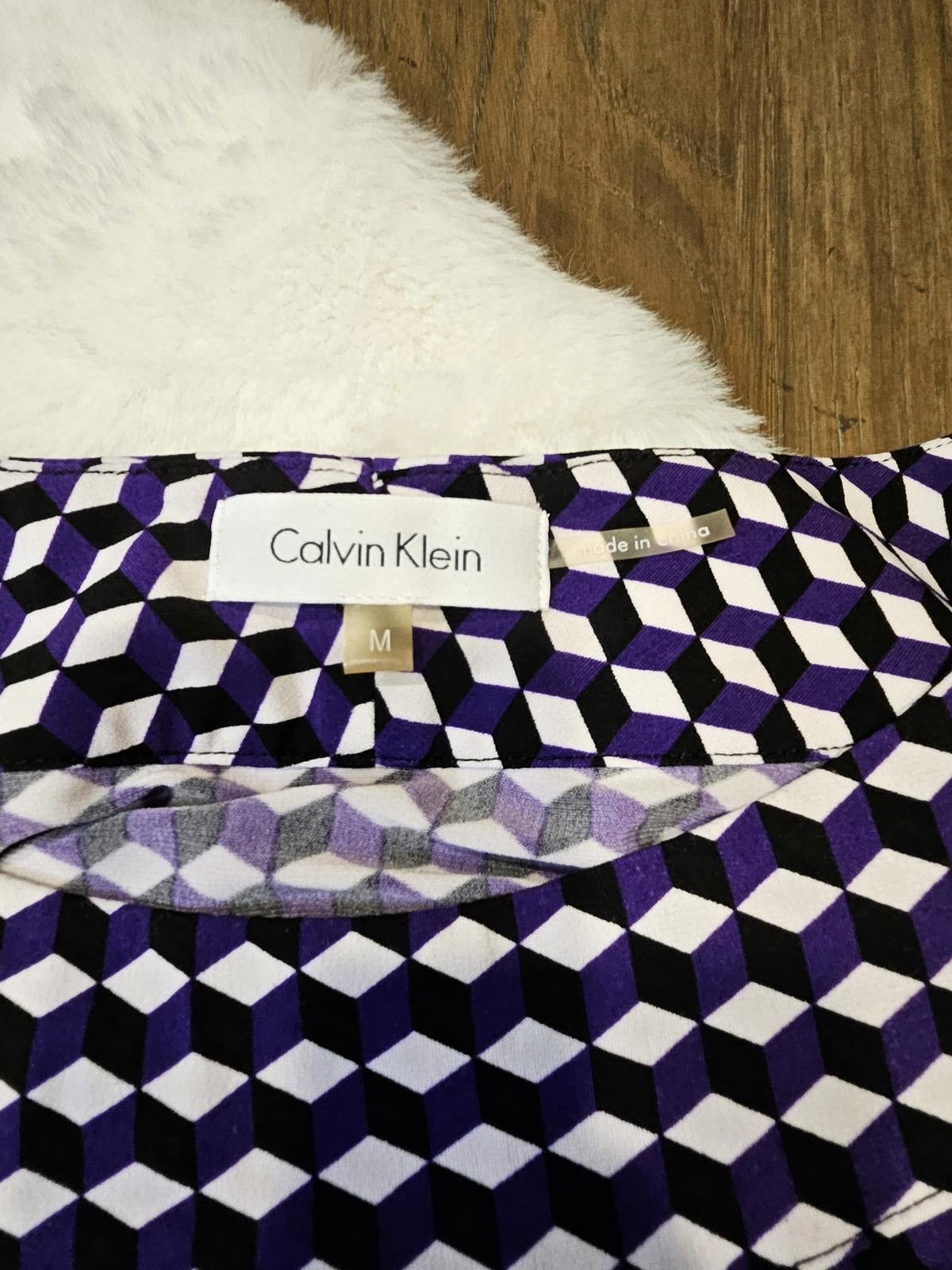 Calvin Klein Calvin Klein Geometric Pattern Top in Purple and Black Size M / US 6-8 / IT 42-44 - 6 Thumbnail