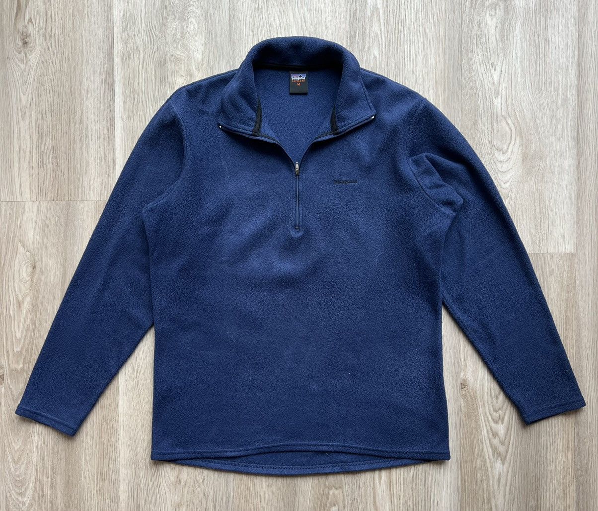 Patagonia × Vintage Vintage Patagonia Capilene 1/4 Zip Fleece Pullover Navy Blue Size US M / EU 48-50 / 2 - 1 Thumbnail