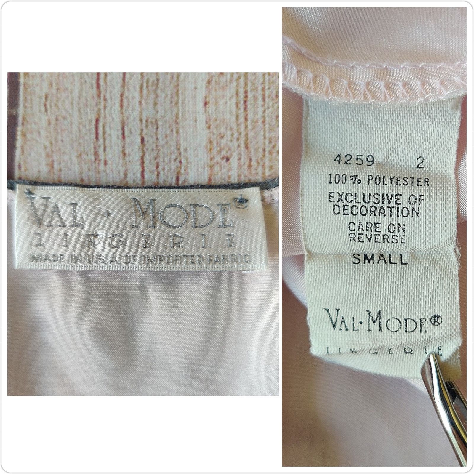 Vintage Vintage Val Mode Lingerie V-neck satin lace nightie sz S Size ONE SIZE - 8 Thumbnail